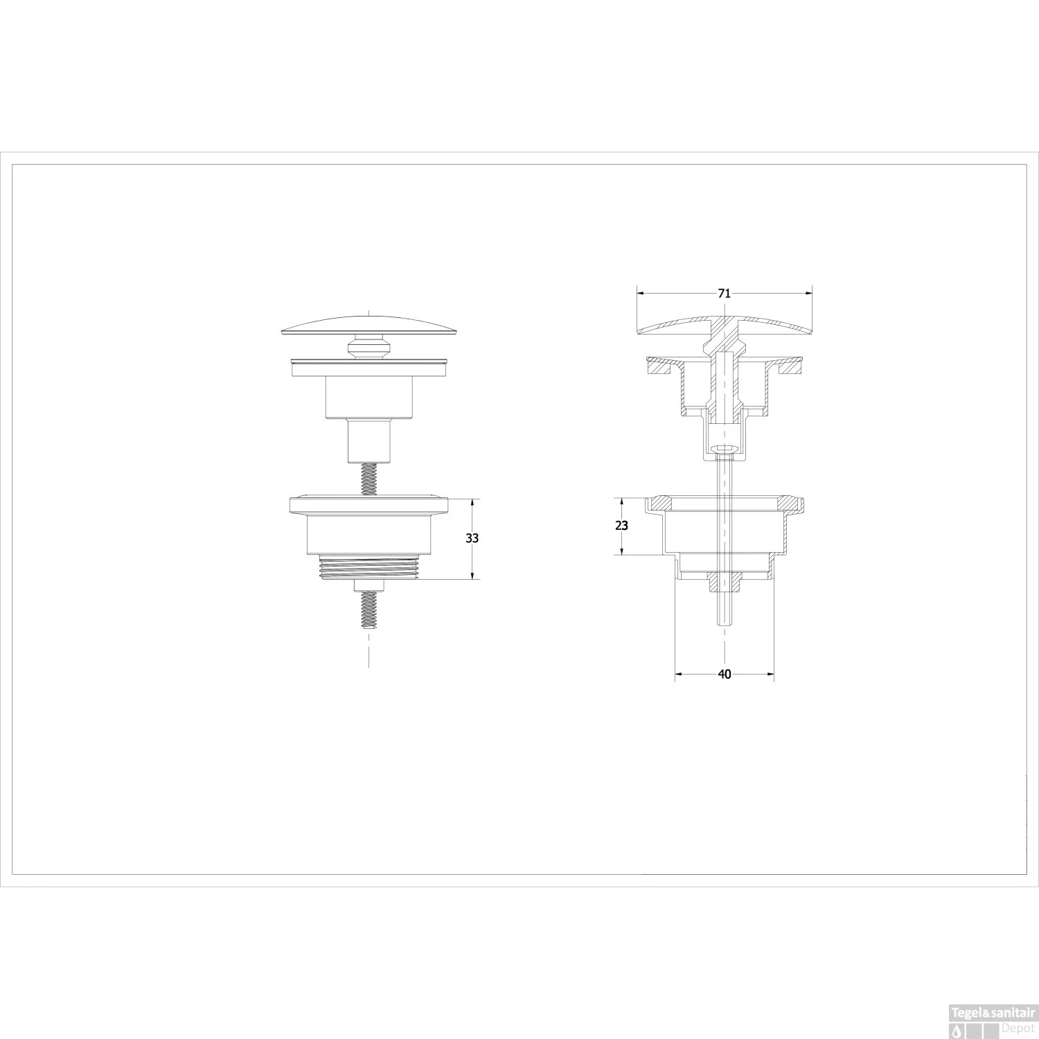 Fonteinset INK Versus 36x18x9 Cm Quartz Beton Met Kraangat Rechts Chroom - Afbeelding 8