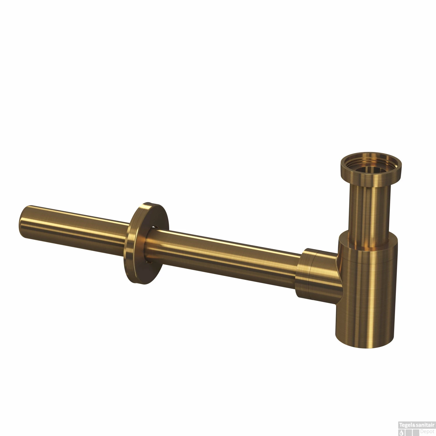 Fonteinset INK Versus 36x18x9cm Porselein Glans Wit Met Kraangat Rechts Brushed Mat Goud 5 Fonteinset INK Versus 36x18x9cm Porselein Glans Wit Met Kraangat Rechts Brushed Mat Goud - Afbeelding 3