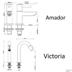 Fonteinset Carrara Marmerlook Wiesbaden Color RVS (kraangat Rechts) -Goedkope Stijl Baden Winkel fonteinset kranen tech 14