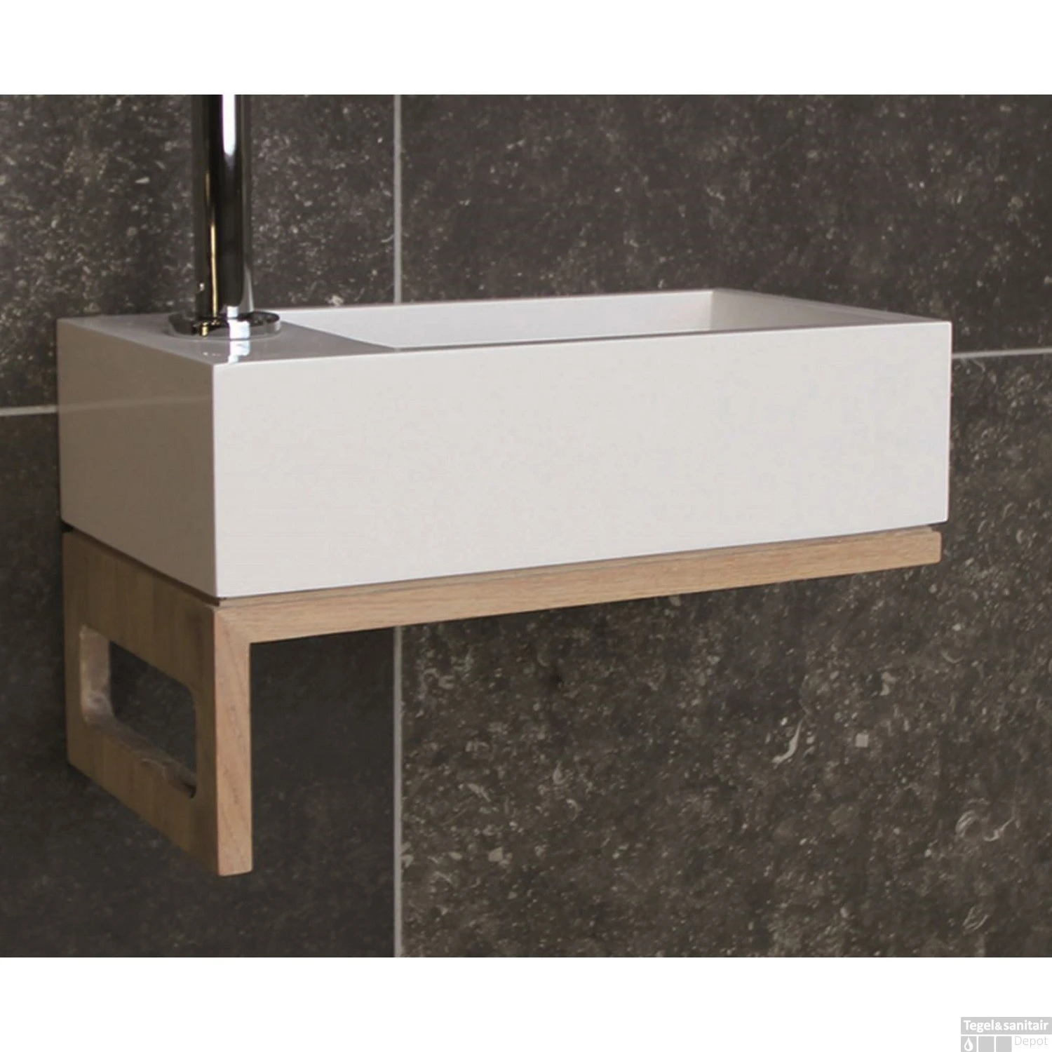 Fonteinset Luca Sanitair Iris 35x18,5x9 Cm Omkeerbaar Glans Wit (met Kraangat) 3 Fonteinset Luca Sanitair Iris 35x18,5x9 Cm Omkeerbaar Glans Wit (met Kraangat)