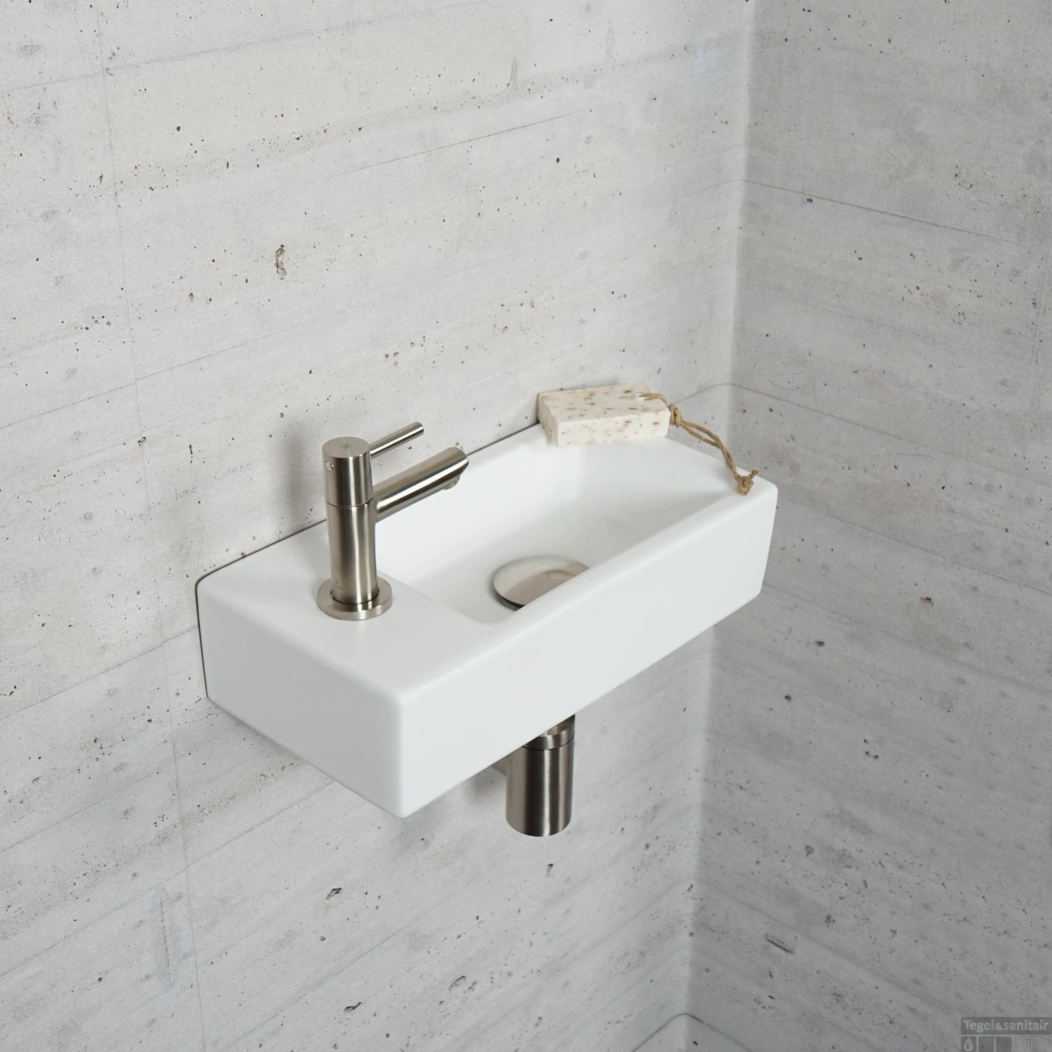 Fonteinset Mat Wit Wiesbaden Color RVS (kraangat Links) 10 Fonteinset Mat Wit Wiesbaden Color RVS (kraangat Links) - Afbeelding 8