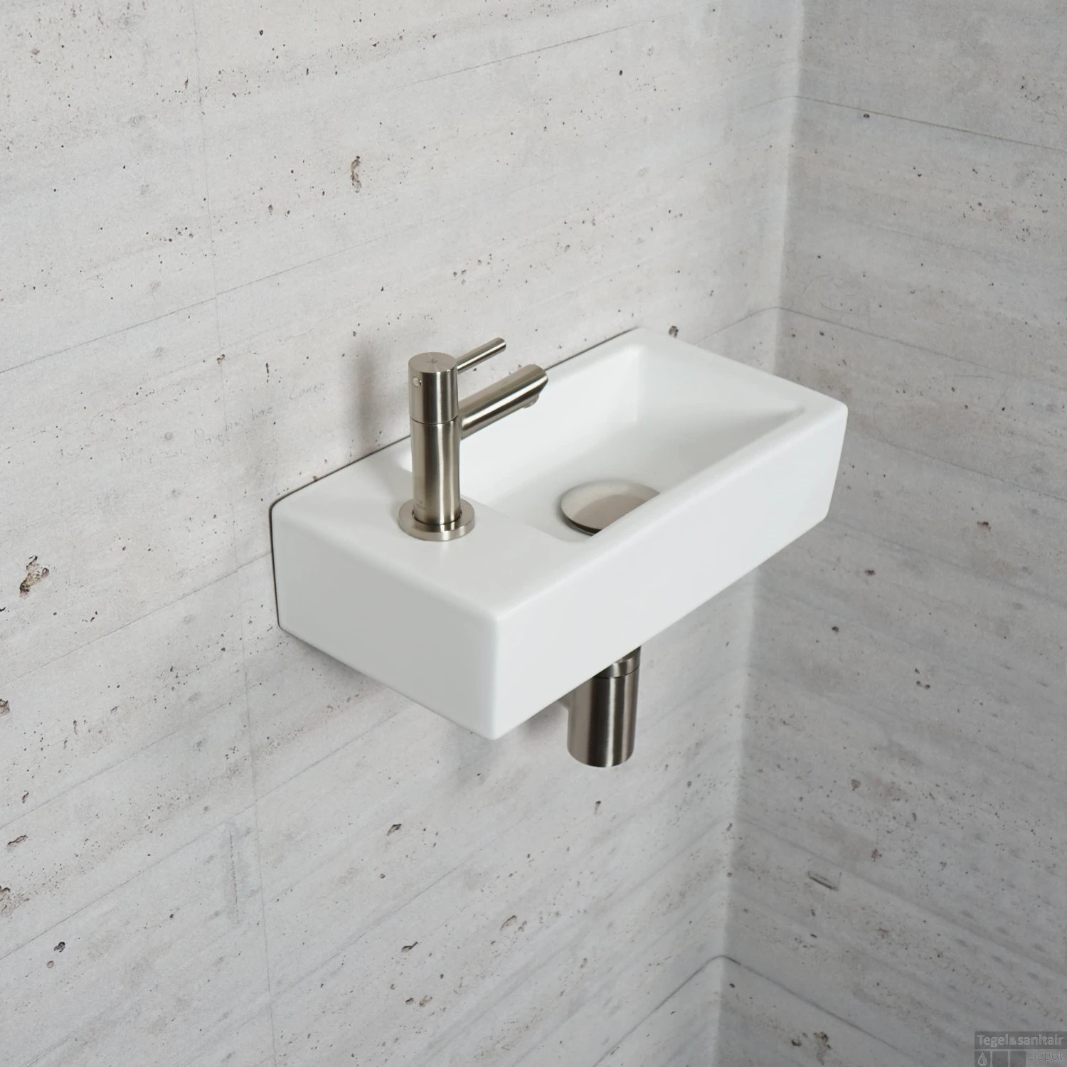 Fonteinset Mat Wit Wiesbaden Color RVS (kraangat Links) 3 Fonteinset Mat Wit Wiesbaden Color RVS (kraangat Links)