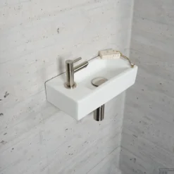 Fonteinset Mat Wit Wiesbaden Color RVS (kraangat Links) 20 Fonteinset Mat Wit Wiesbaden Color RVS (kraangat Links) -Goedkope Stijl Baden Winkel fonteinset mat wit wiesbaden rvsl 11