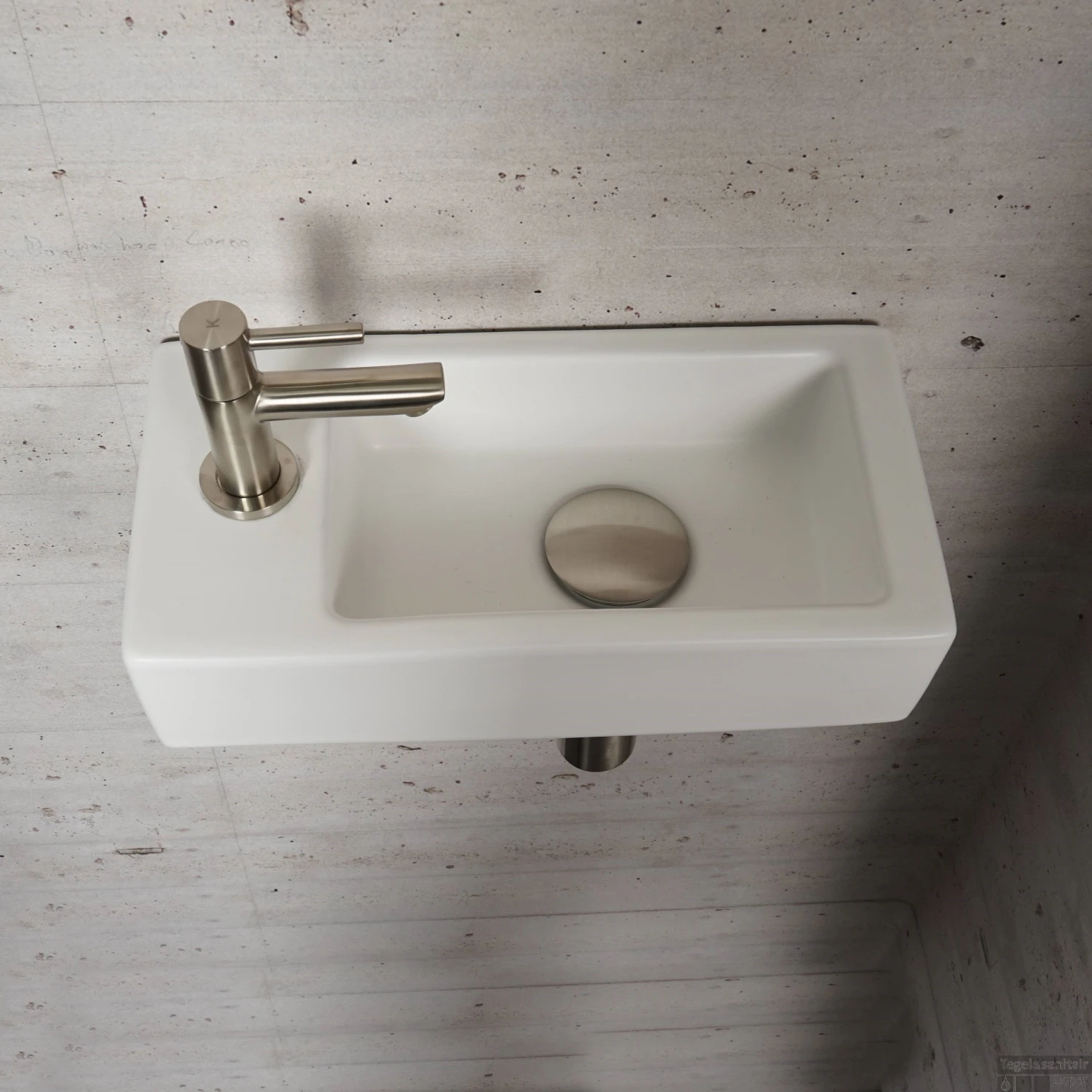 Fonteinset Mat Wit Wiesbaden Color RVS (kraangat Links) 4 Fonteinset Mat Wit Wiesbaden Color RVS (kraangat Links) - Afbeelding 2