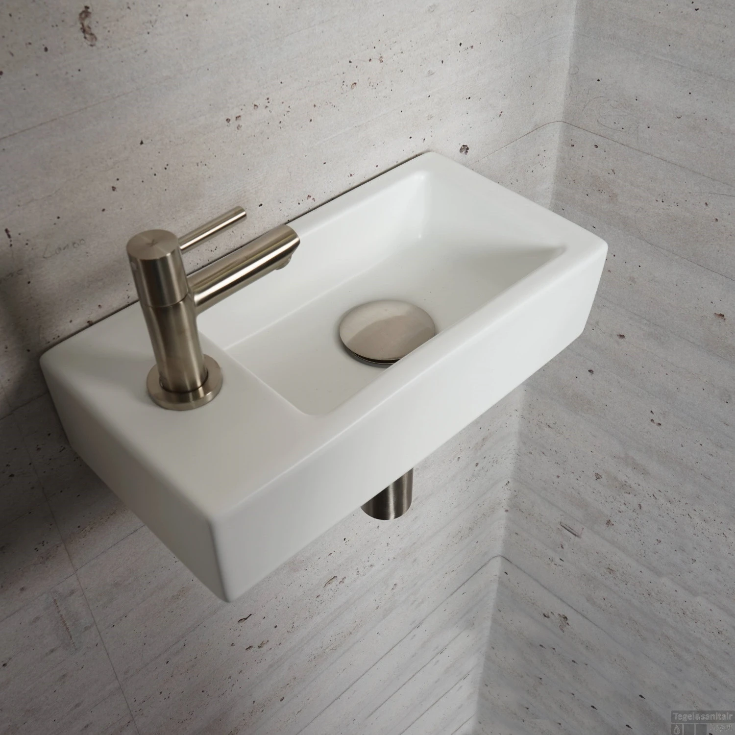 Fonteinset Mat Wit Wiesbaden Color RVS (kraangat Links) 7 Fonteinset Mat Wit Wiesbaden Color RVS (kraangat Links) - Afbeelding 5