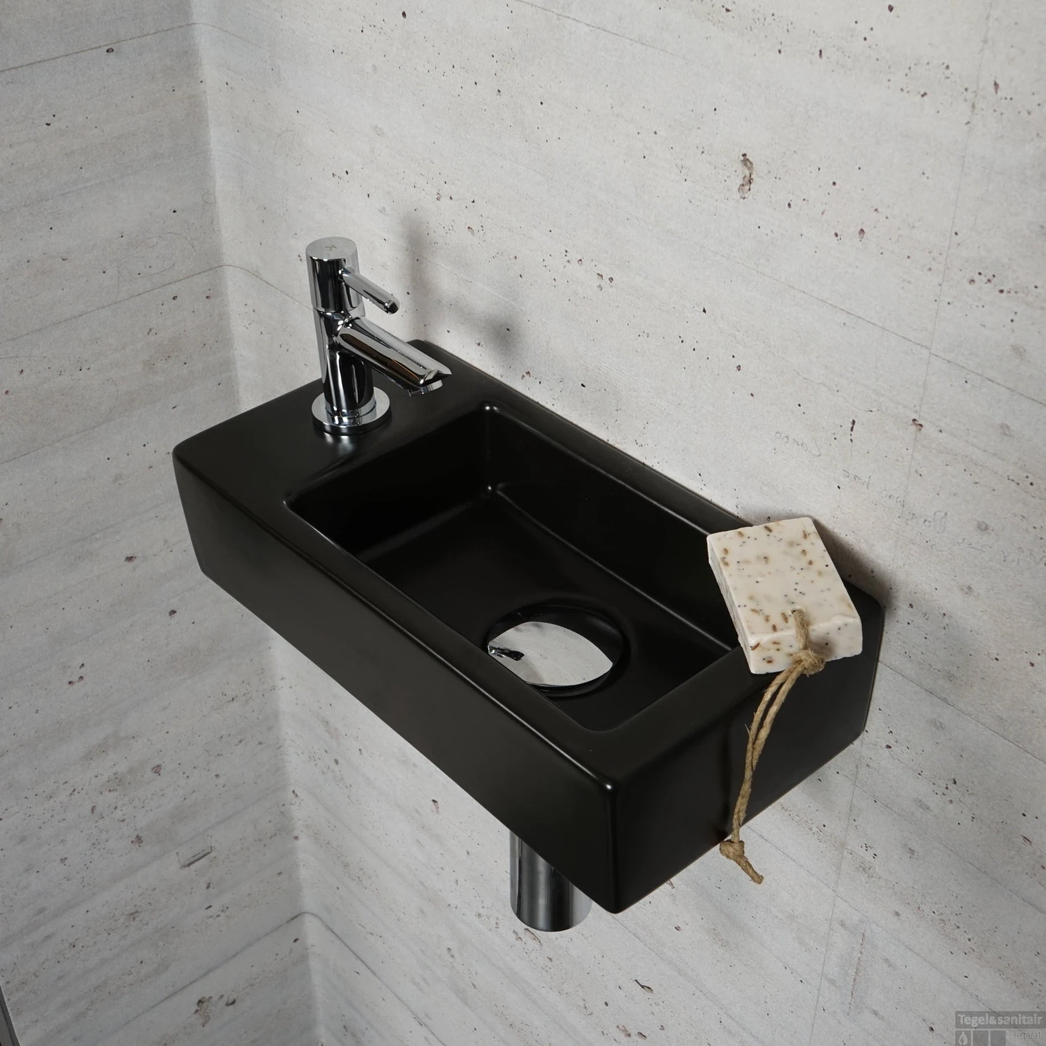 Fonteinset Mat Zwart Wiesbaden Color Chroom (kraangat Links) 7 Fonteinset Mat Zwart Wiesbaden Color Chroom (kraangat Links) - Afbeelding 5