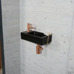 Fonteinset Mat Zwart Wiesbaden Color Koper (kraangat Links) -Goedkope Stijl Baden Winkel fonteinset mat zwart wiesbaden color koper 6 1