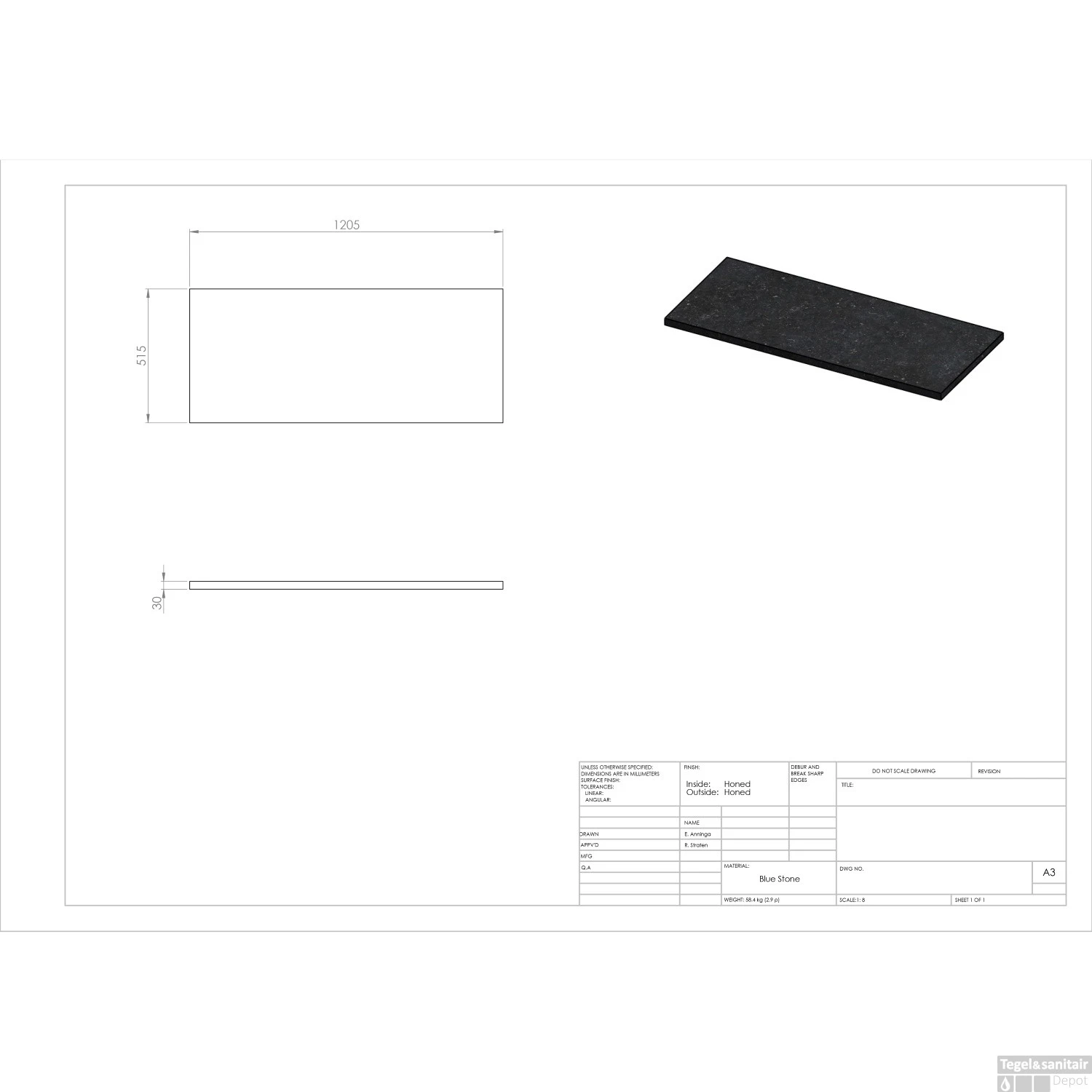 Forzalaqua Plateau Hardsteen Gefrijnd 120,5x51,5x3 Cm 6 Forzalaqua Plateau Hardsteen Gefrijnd 120,5x51,5x3 Cm - Afbeelding 4