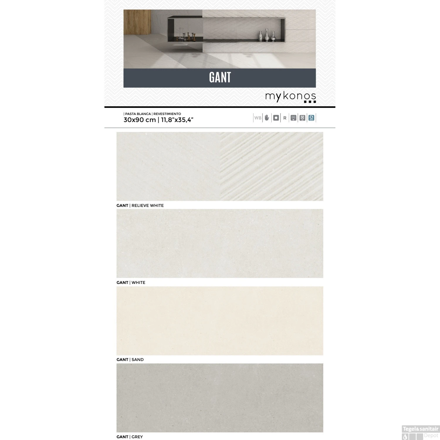 Vloertegel Mykonos Gant Grey Hammer 60x60cm (Doosinhoud 1.08m2) 7 Vloertegel Mykonos Gant Grey Hammer 60x60cm (Doosinhoud 1.08m2) - Afbeelding 5