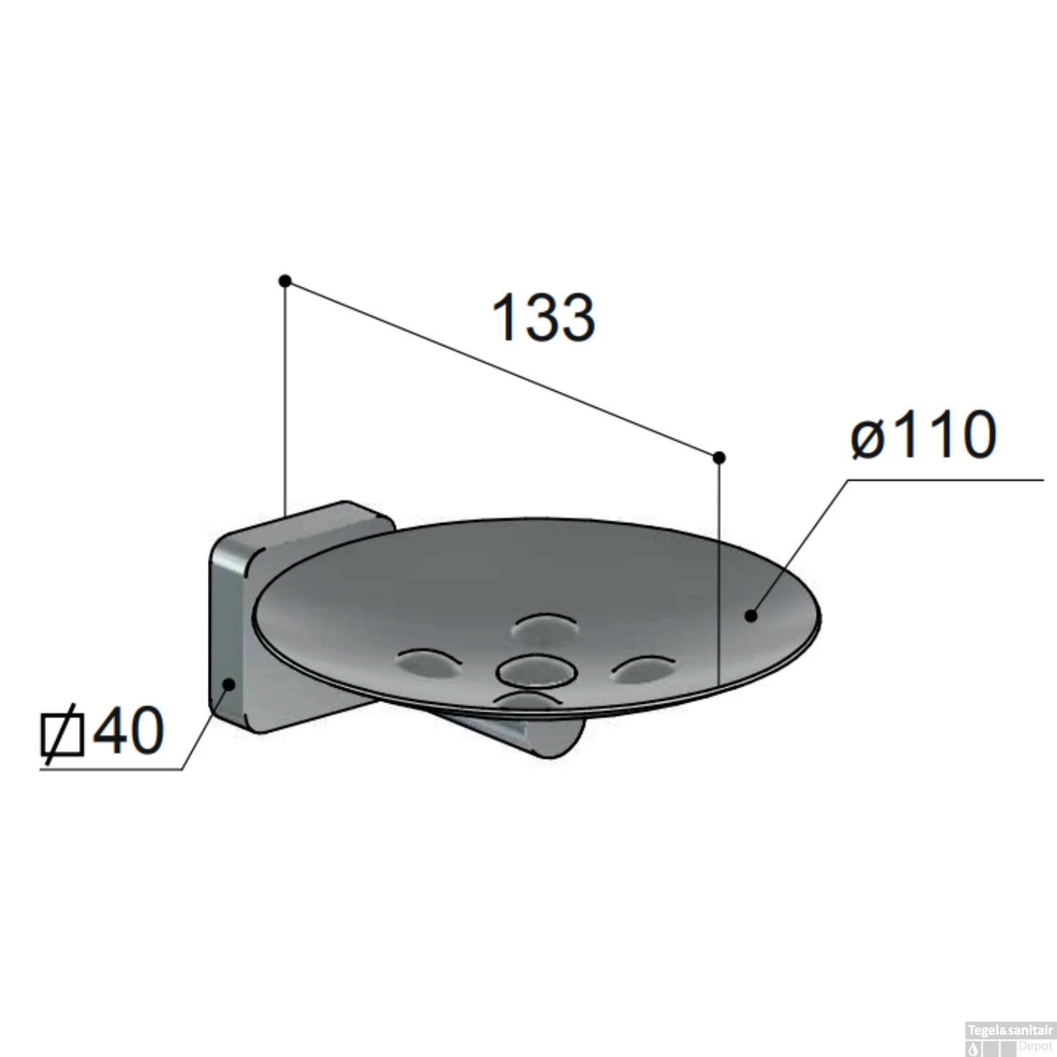 Zeephouder Hotbath Gal Geborsteld Gunmetal PVD 4 Zeephouder Hotbath Gal Geborsteld Gunmetal PVD - Afbeelding 2
