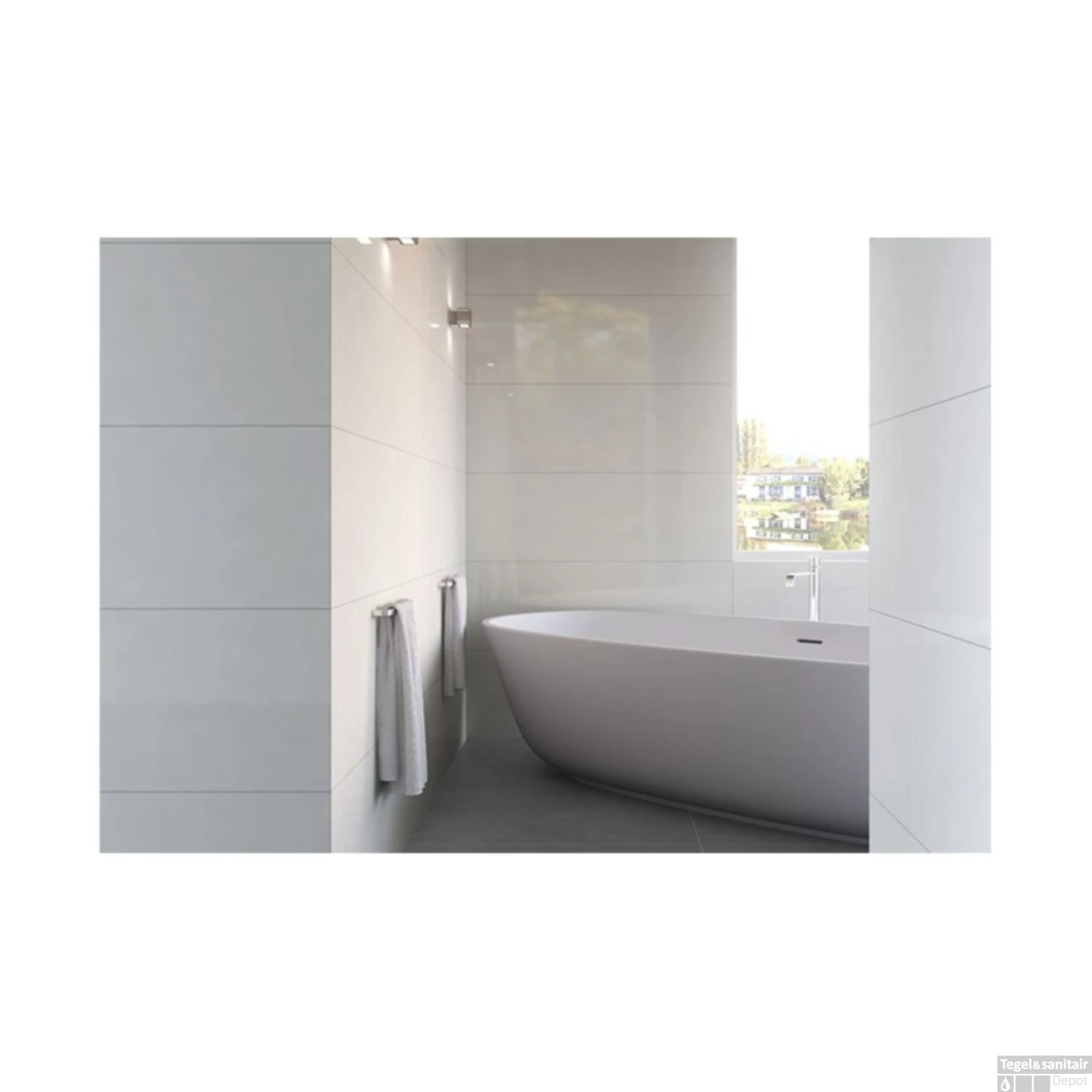 Wandtegel Mat Wit 40X120CM (Doosinhoud 1.44M²) 4 Wandtegel Mat Wit 40X120CM (Doosinhoud 1.44M²) - Afbeelding 2