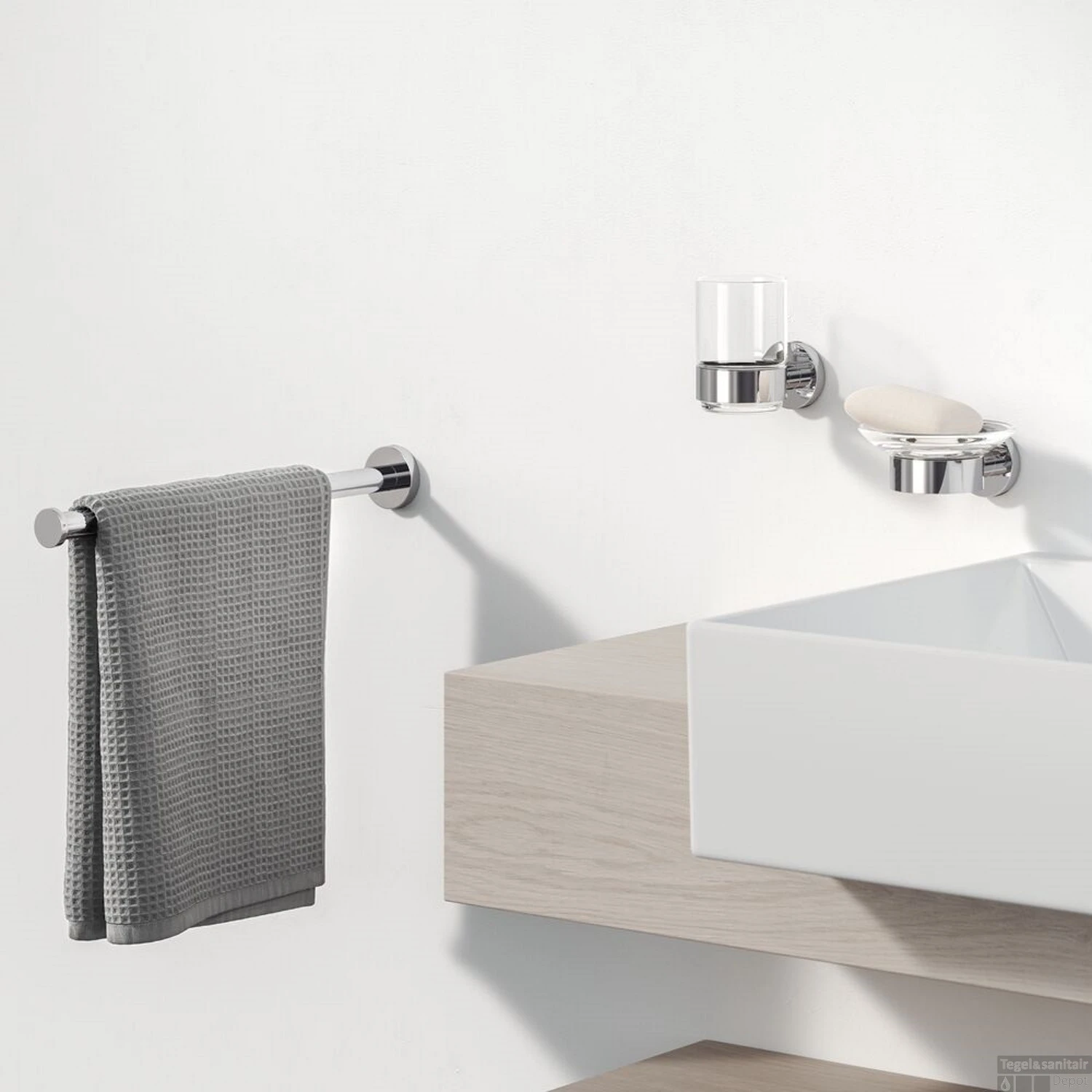 Glashouder Geesa Nemox Met Glas Chroom 5 Glashouder Geesa Nemox Met Glas Chroom - Afbeelding 3