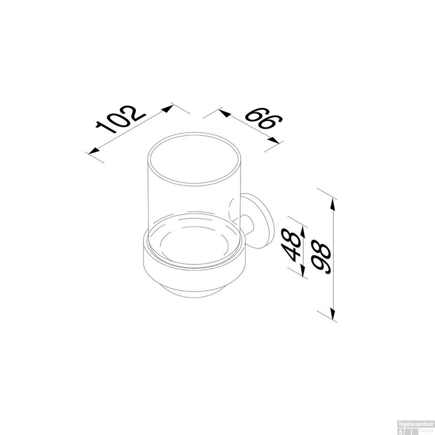 Glashouder Geesa Nemox Met Glas Zwart 6 Glashouder Geesa Nemox Met Glas Zwart - Afbeelding 4