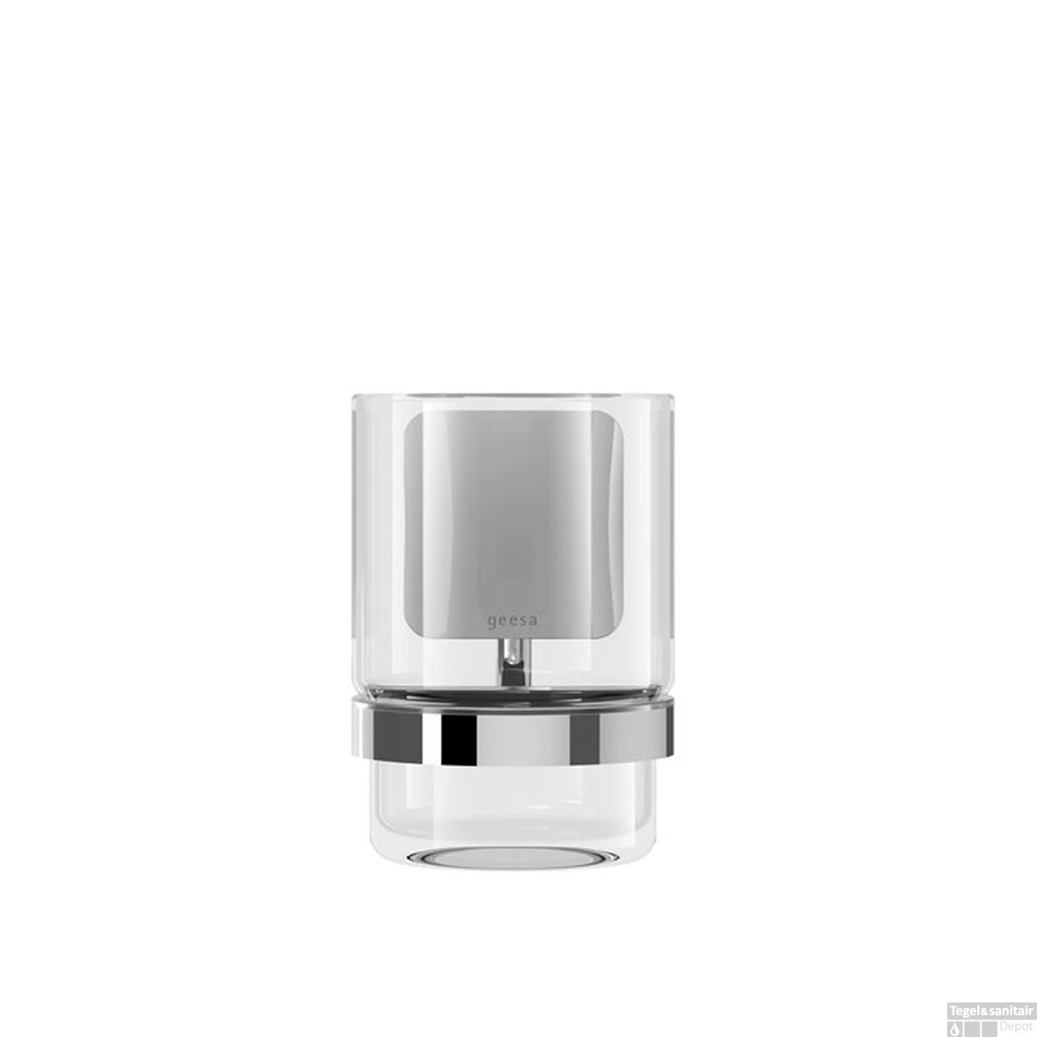 Glashouder Geesa Topaz Met Drinkglas Chroom 4 Glashouder Geesa Topaz Met Drinkglas Chroom - Afbeelding 2