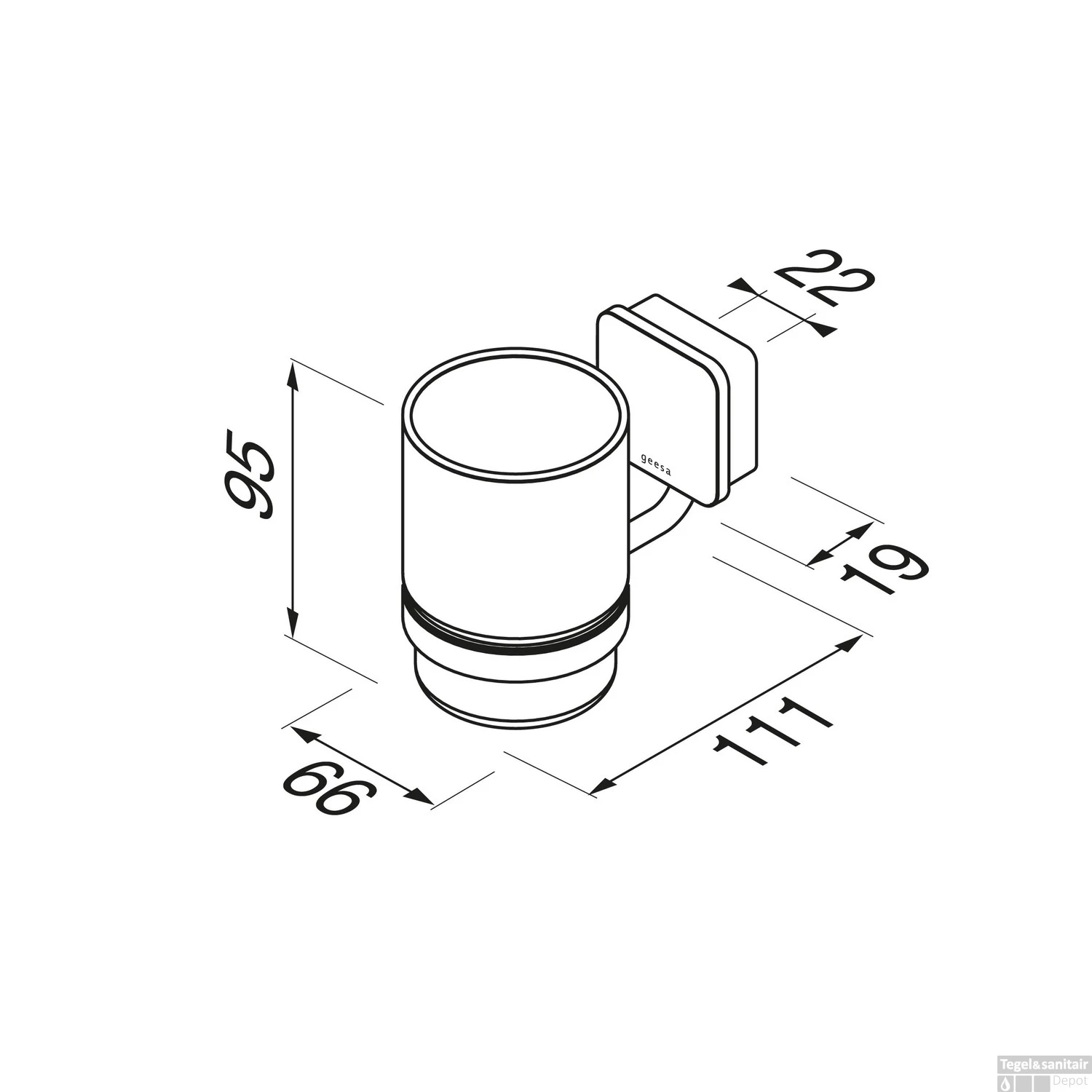 Glashouder Geesa Topaz Met Drinkglas Chroom 6 Glashouder Geesa Topaz Met Drinkglas Chroom - Afbeelding 4
