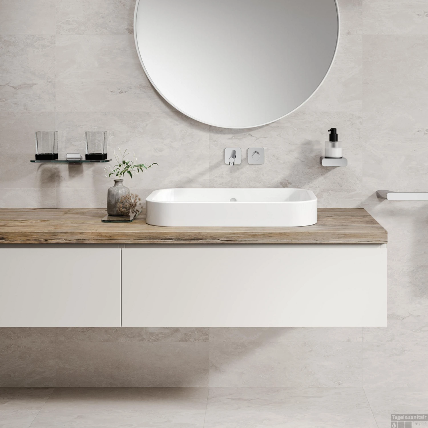 Glashouder Met Planchet Dubbel Geesa Shift Chroom 6 Glashouder Met Planchet Dubbel Geesa Shift Chroom - Afbeelding 4