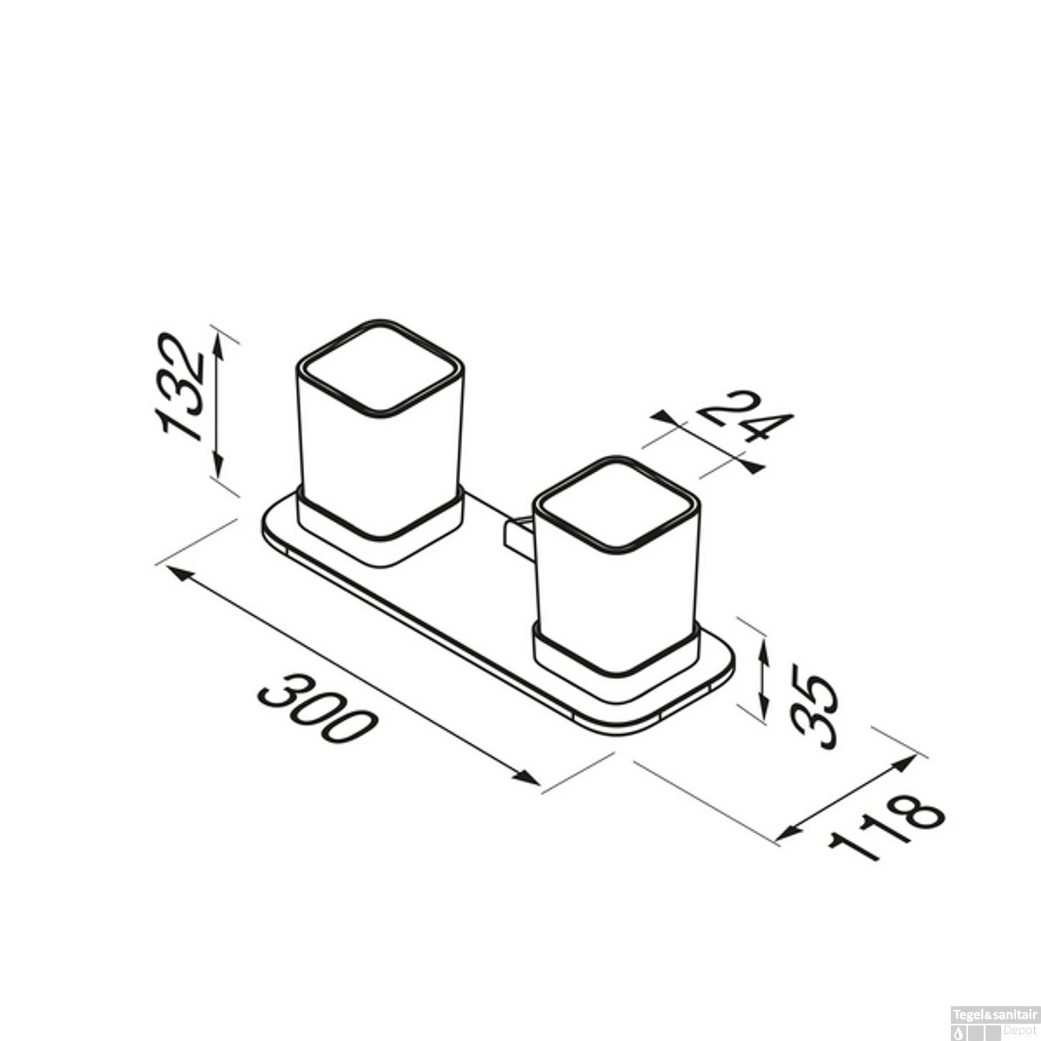 Glashouder Met Planchet Dubbel Geesa Shift Chroom 7 Glashouder Met Planchet Dubbel Geesa Shift Chroom - Afbeelding 5
