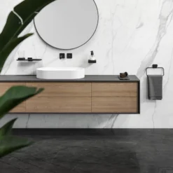 Glashouder Met Planchet Geesa Shift Zwart Met Marmerlook -Goedkope Stijl Baden Winkel glashouder met planchet geesa shift zwart met marmerlook 4