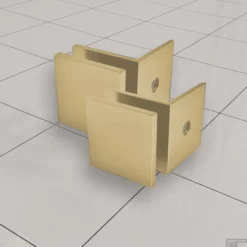 Glaskoppeling Set Tbv Inloopdouche Wiesbaden Zonder Profiel Geborsteld Messing Goud