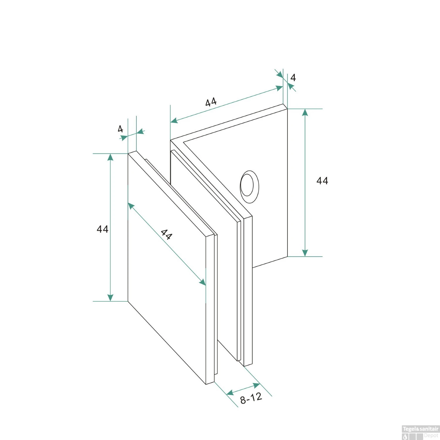 Glaskoppeling Set Tbv Inloopdouche Wiesbaden Zonder Profiel Mat Wit 4 Glaskoppeling Set Tbv Inloopdouche Wiesbaden Zonder Profiel Mat Wit - Afbeelding 2