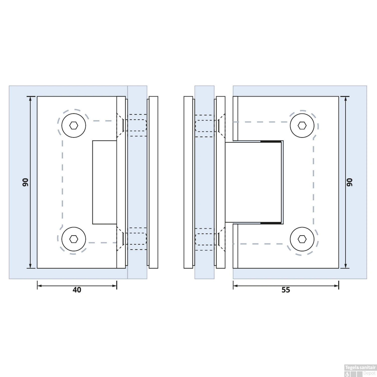 Glasscharnier Just Creating 90 Graden 2 Stuks T.b.v. W2 Goud 4 Glasscharnier Just Creating 90 Graden 2 Stuks T.b.v. W2 Goud - Afbeelding 2