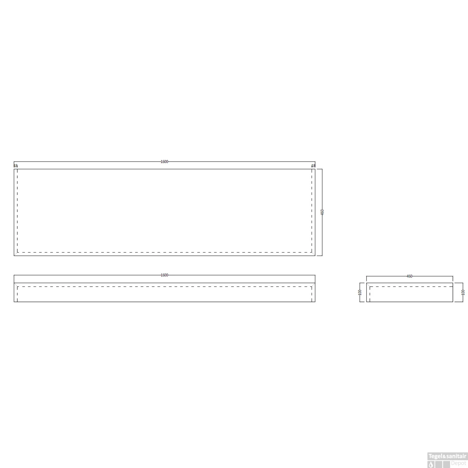 Wastafelblad Gliss Design Topdek 160x46 Cm Marmer Grey Incl. 4 Ophangbeugels 4 Wastafelblad Gliss Design Topdek 160x46 Cm Marmer Grey Incl. 4 Ophangbeugels - Afbeelding 2