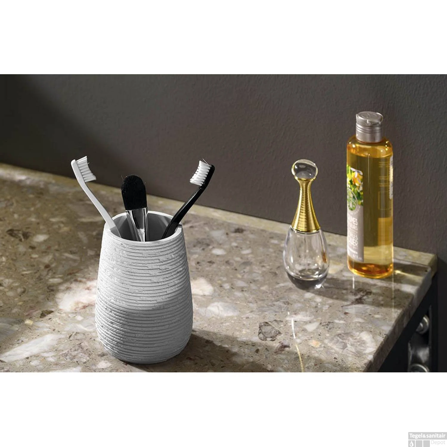 Tandenborstelhouder Sapho Gemini Vrijstaand 11.1x8.7 Cm Polyresin Wit 5 Tandenborstelhouder Sapho Gemini Vrijstaand 11.1x8.7 Cm Polyresin Wit - Afbeelding 3