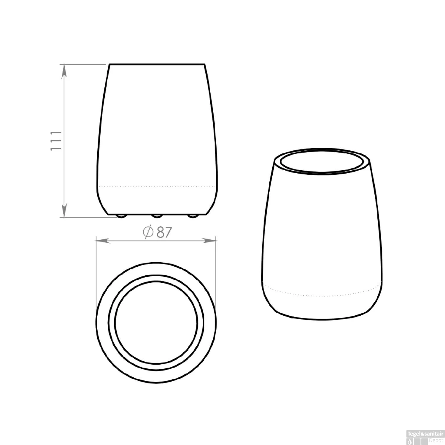 Tandenborstelhouder Sapho Gemini Vrijstaand 11.1x8.7 Cm Polyresin Wit 6 Tandenborstelhouder Sapho Gemini Vrijstaand 11.1x8.7 Cm Polyresin Wit - Afbeelding 4
