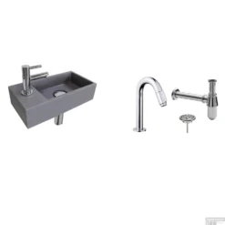 FonteinPack Ink Versus Links Grijs Chroom (Keuze Uit 20 Kranen) 13 FonteinPack Ink Versus Links Grijs Chroom (Keuze Uit 20 Kranen) -Goedkope Stijl Baden Winkel grijs links chroom shop