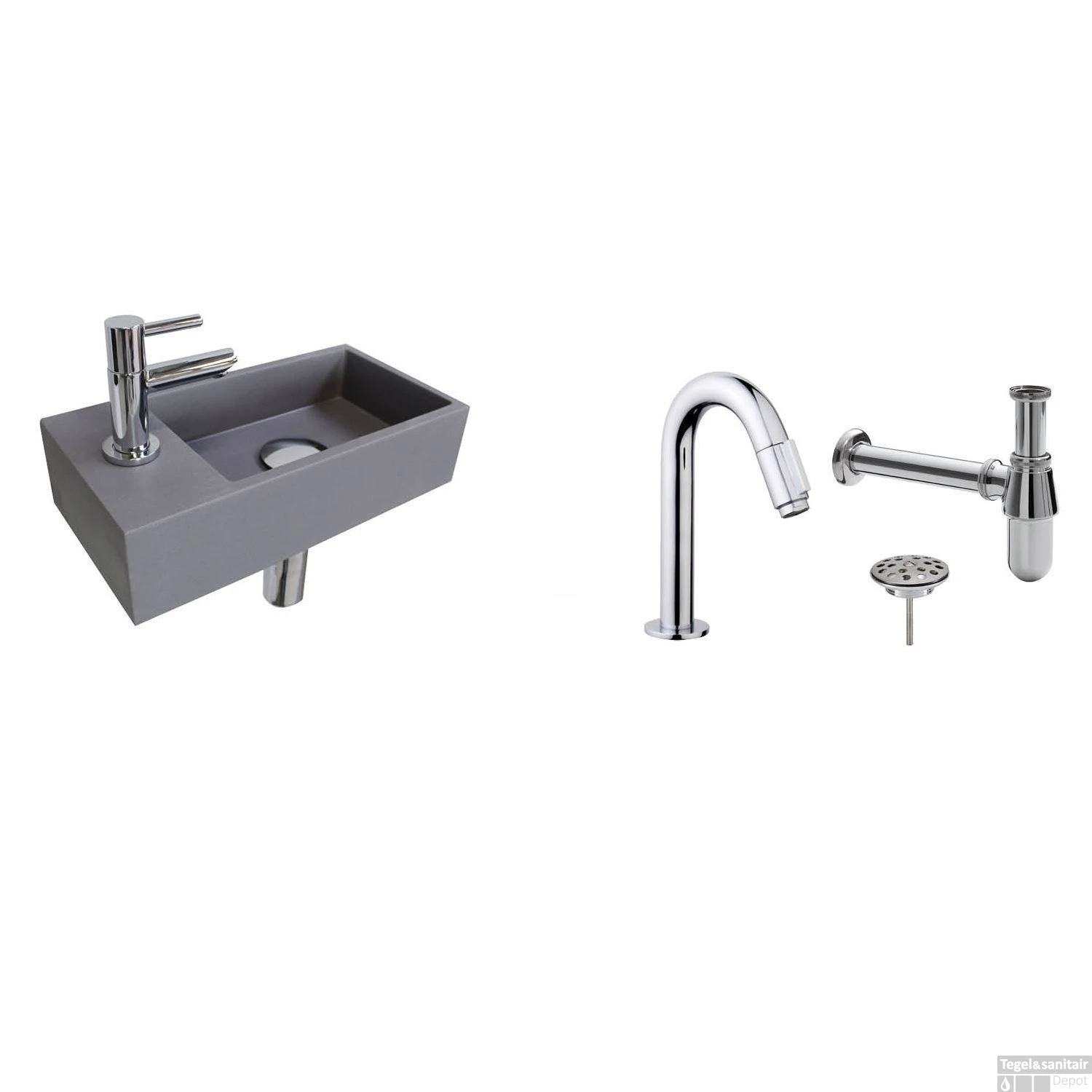 FonteinPack Ink Versus Links Grijs Chroom (Keuze Uit 20 Kranen) 8 FonteinPack Ink Versus Links Grijs Chroom (Keuze Uit 20 Kranen) - Afbeelding 6