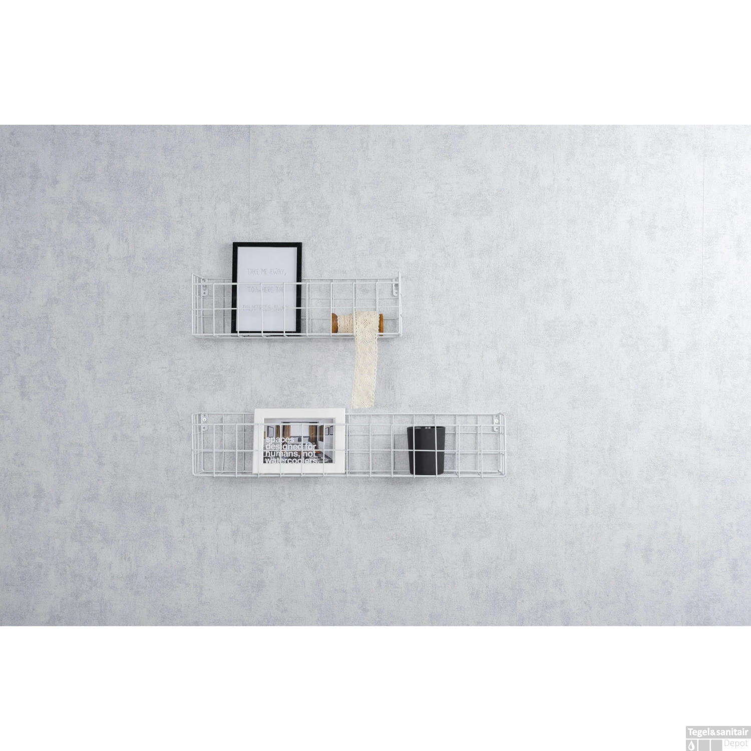 Haceka Duraline Hangmand 60x12x10 Cm Metaal Wit 4 Haceka Duraline Hangmand 60x12x10 Cm Metaal Wit - Afbeelding 2