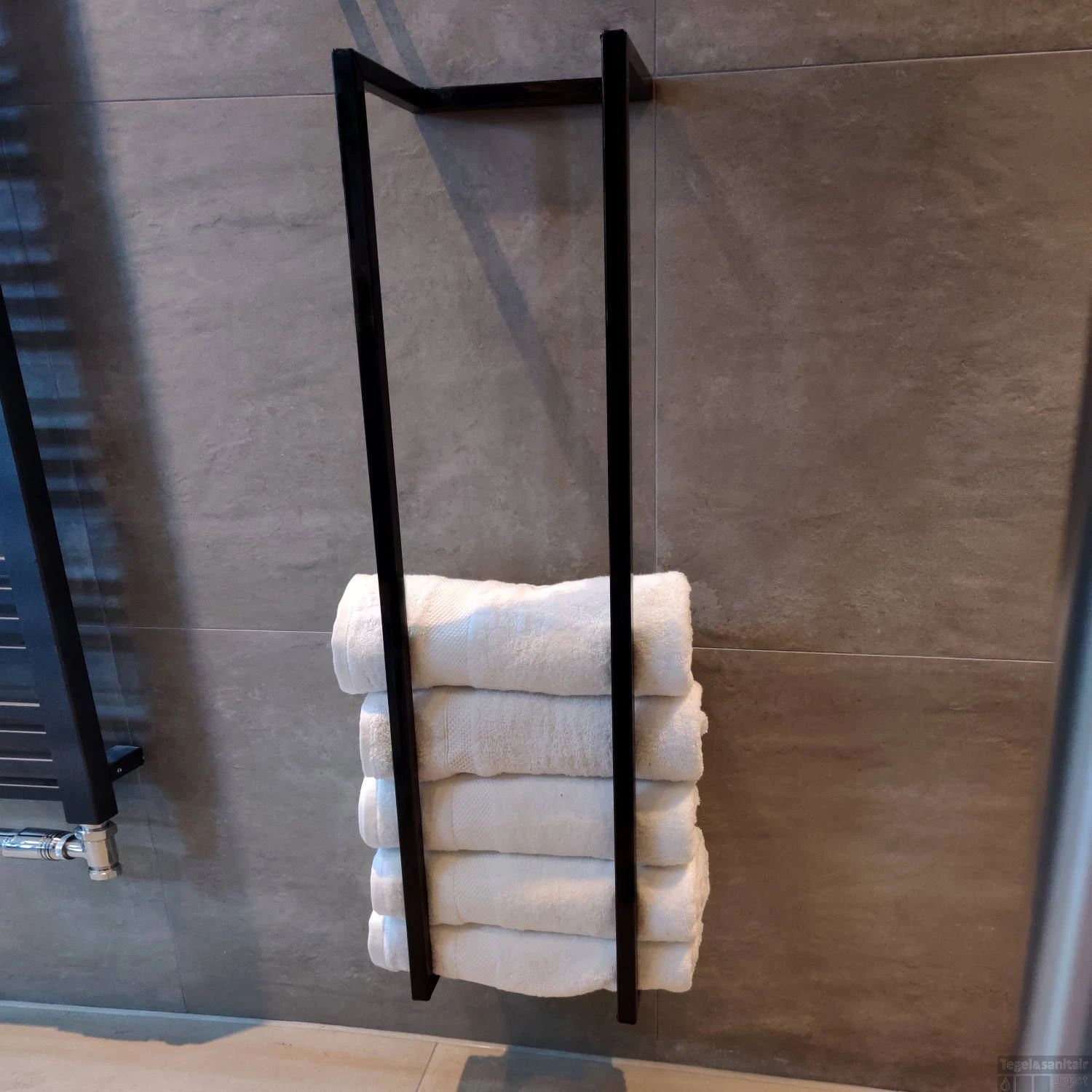 BWS Handdoekenrek Industrieel | 95x25x20cm | Zwart 12 BWS Handdoekenrek Industrieel | 95x25x20cm | Zwart - Afbeelding 10