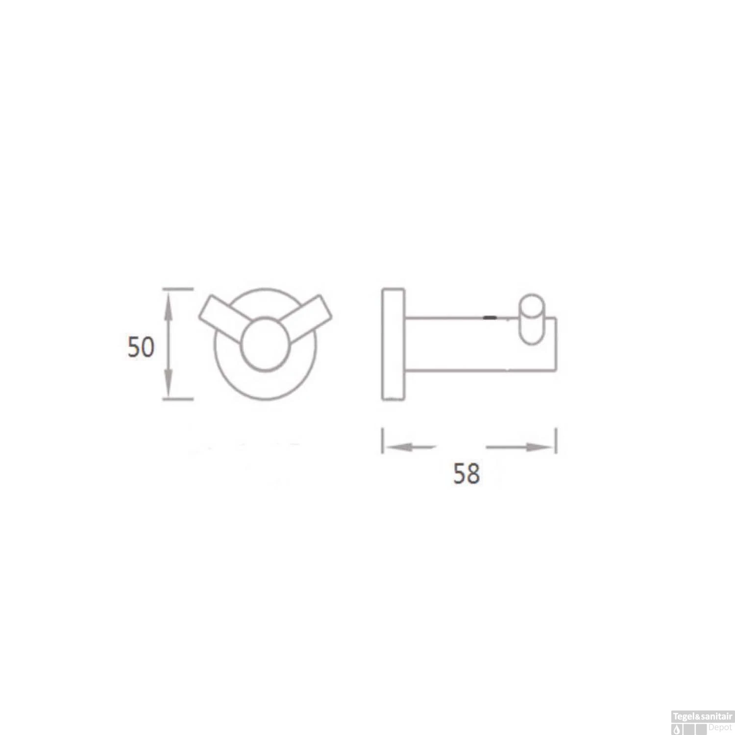 Handdoekhaak Boss & Wessing Colorato Dubbel Gunmetal 5 Handdoekhaak Boss & Wessing Colorato Dubbel Gunmetal - Afbeelding 3