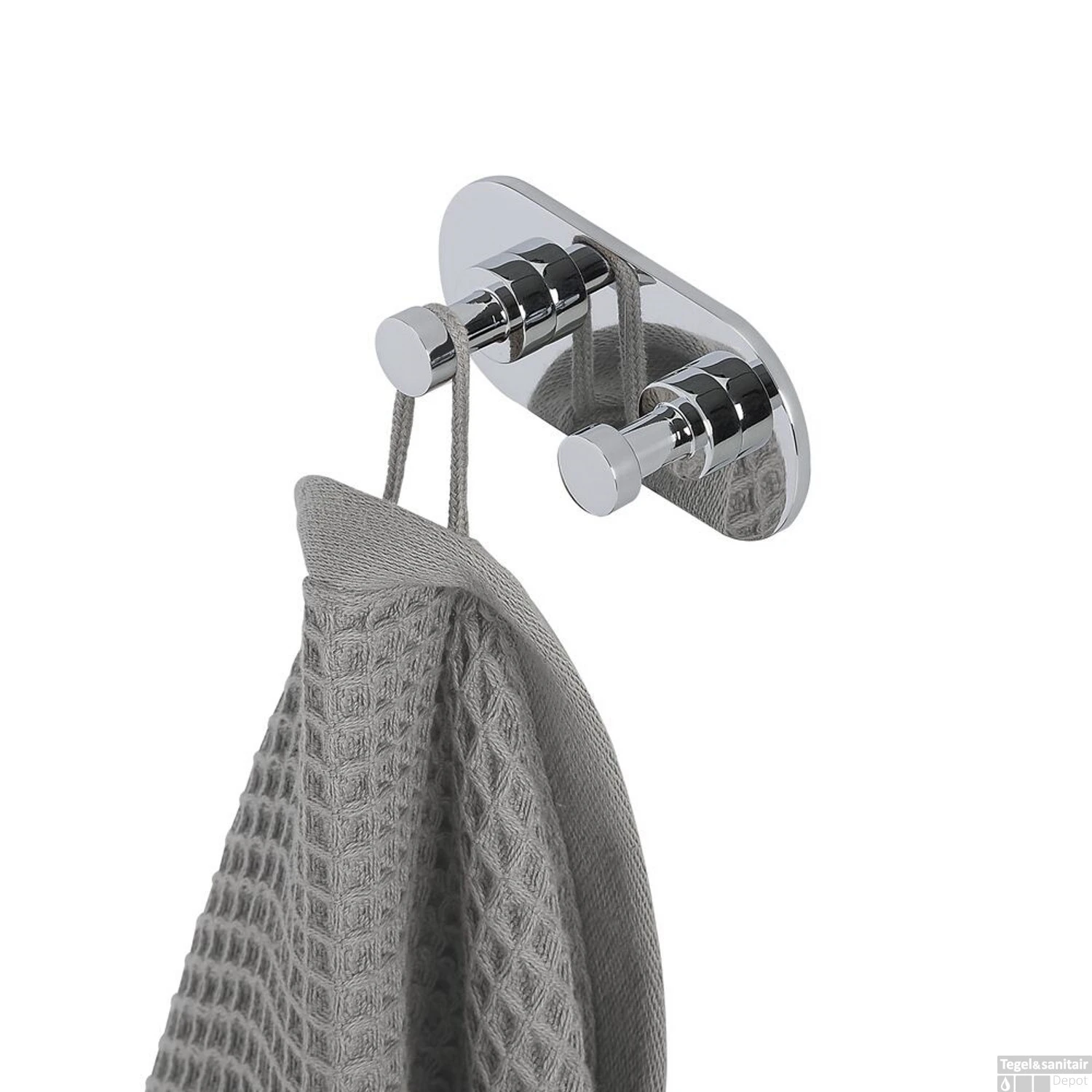 Handdoekhaak Dubbel Geesa Nemox Chroom 4 Handdoekhaak Dubbel Geesa Nemox Chroom - Afbeelding 2