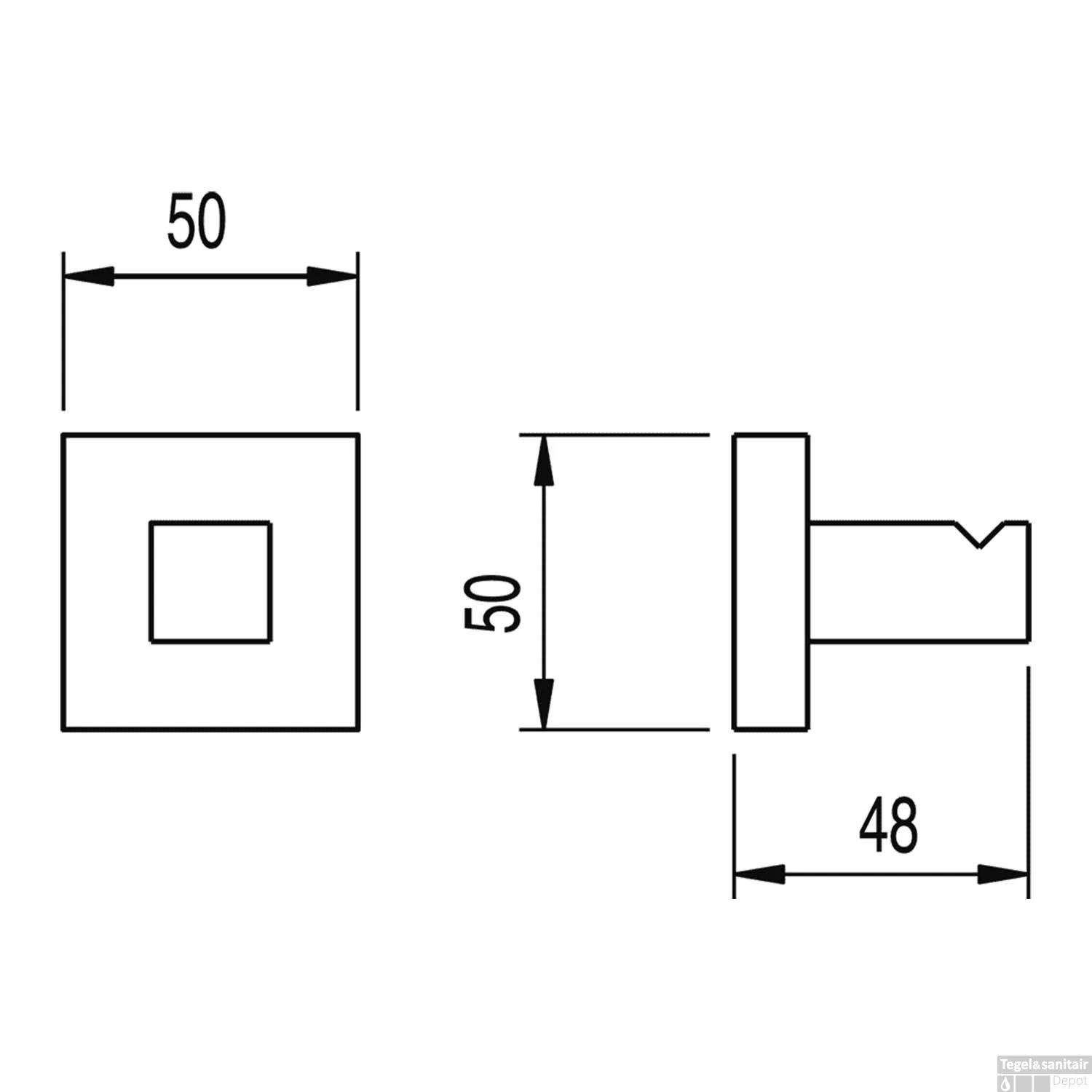 Handdoekhaak Tres Cuadro Vierkant Mat Wit 4 Handdoekhaak Tres Cuadro Vierkant Mat Wit - Afbeelding 2
