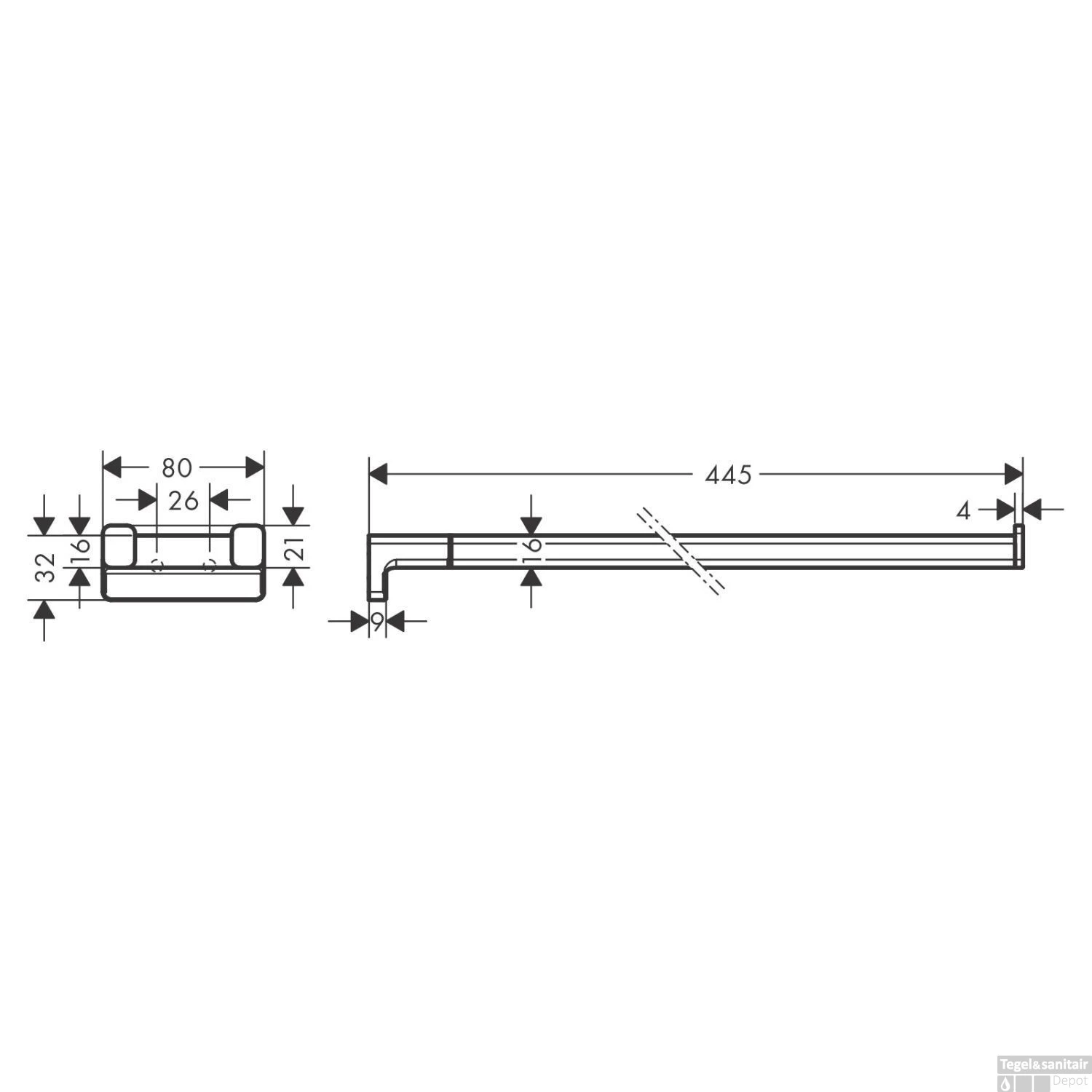 Handdoekhouder 2-lids AddStoris HansGrohe Mat Wit 4 Handdoekhouder 2-lids AddStoris HansGrohe Mat Wit - Afbeelding 2
