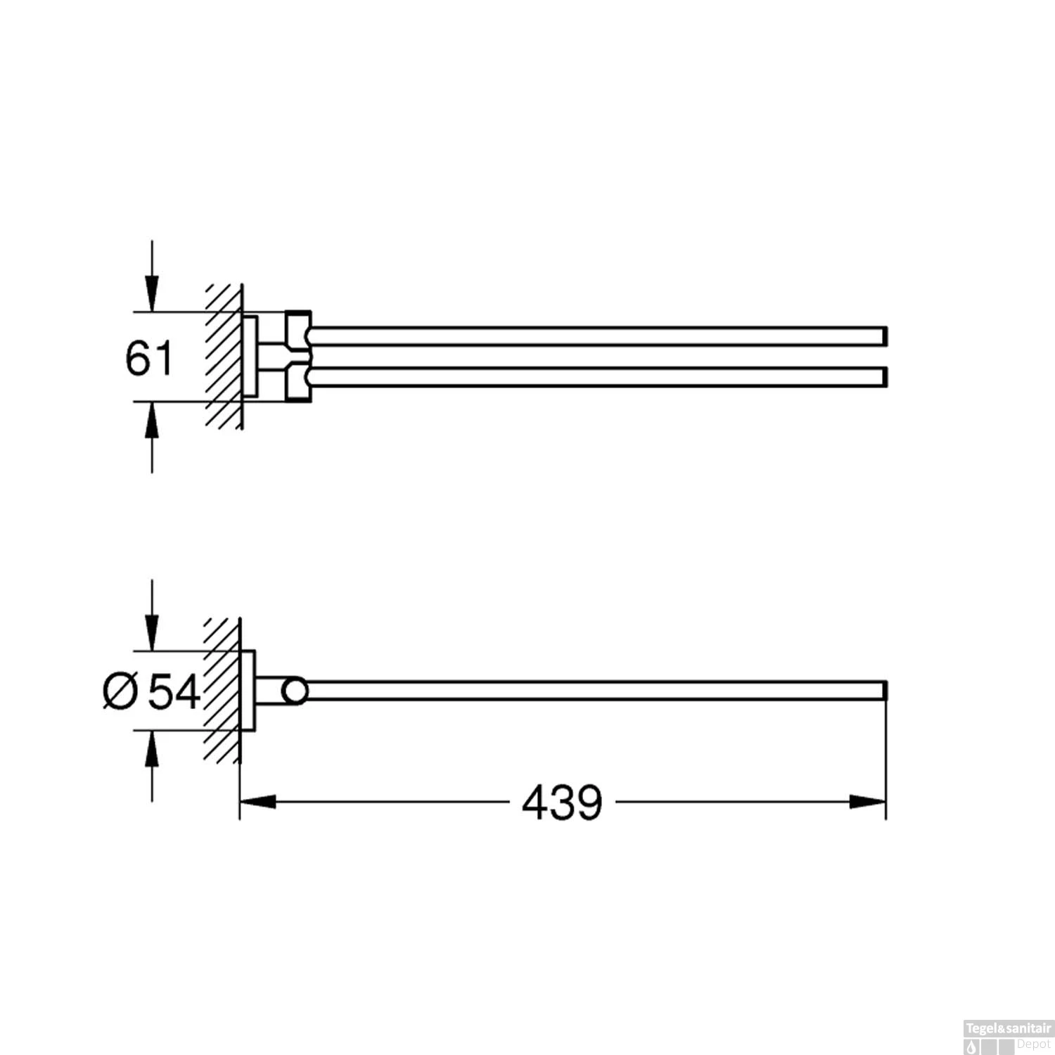 Handdoekhouder Grohe Essentials 44 Cm Warm Sunset Geborsteld 4 Handdoekhouder Grohe Essentials 44 Cm Warm Sunset Geborsteld - Afbeelding 2