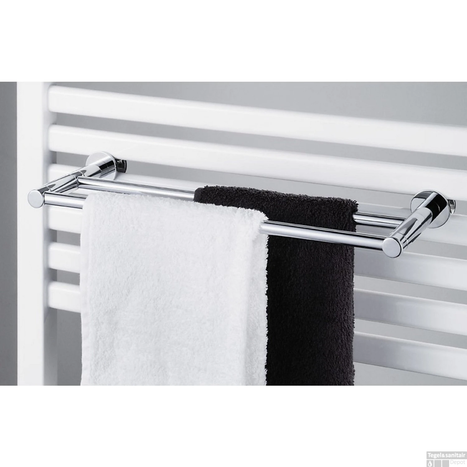 Handdoekhouder Voor Radiatoren Haceka Adoria 39,8x15,7 Cm Mat Chroom 4 Handdoekhouder Voor Radiatoren Haceka Adoria 39,8x15,7 Cm Mat Chroom - Afbeelding 2