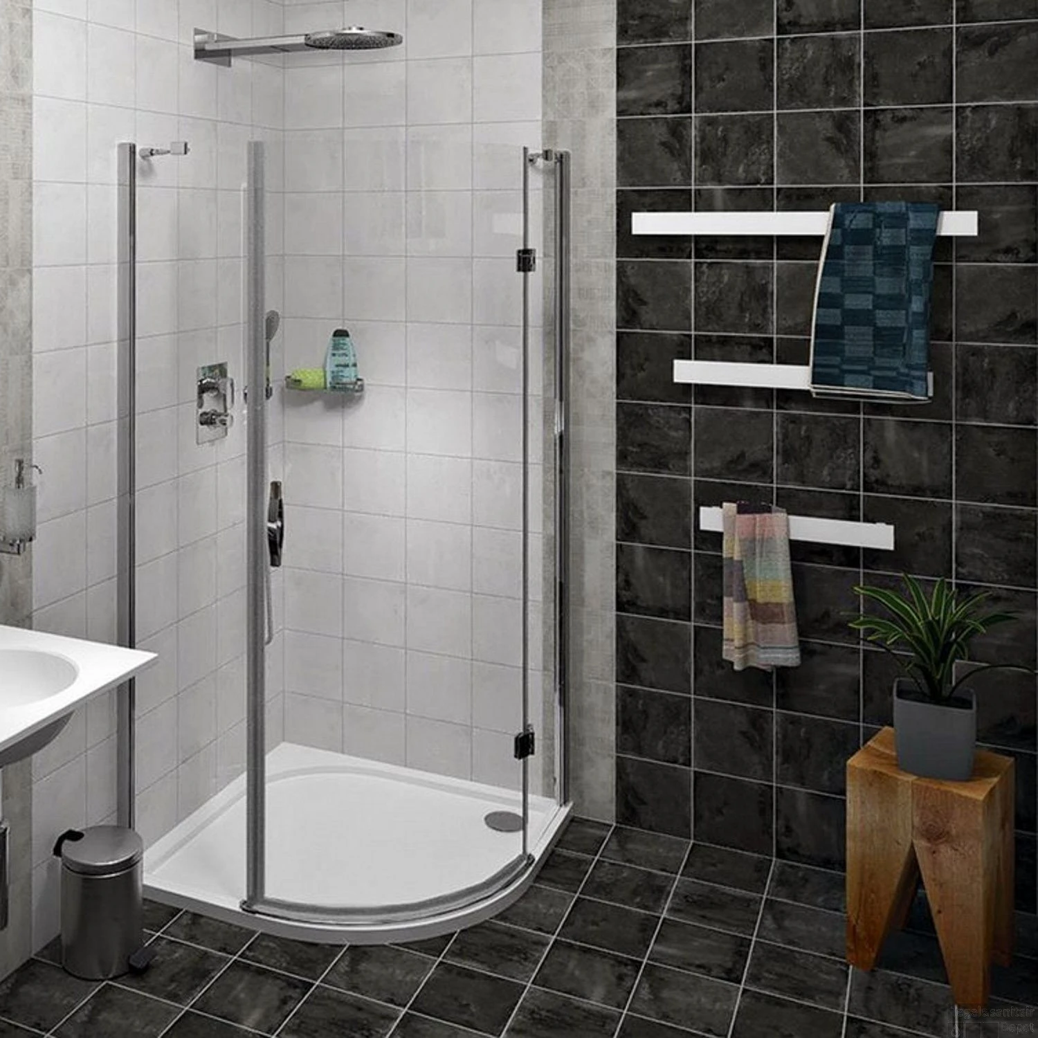 Handdoekhouder Sapho Patron 45x6 Cm Wit 4 Handdoekhouder Sapho Patron 45x6 Cm Wit - Afbeelding 2