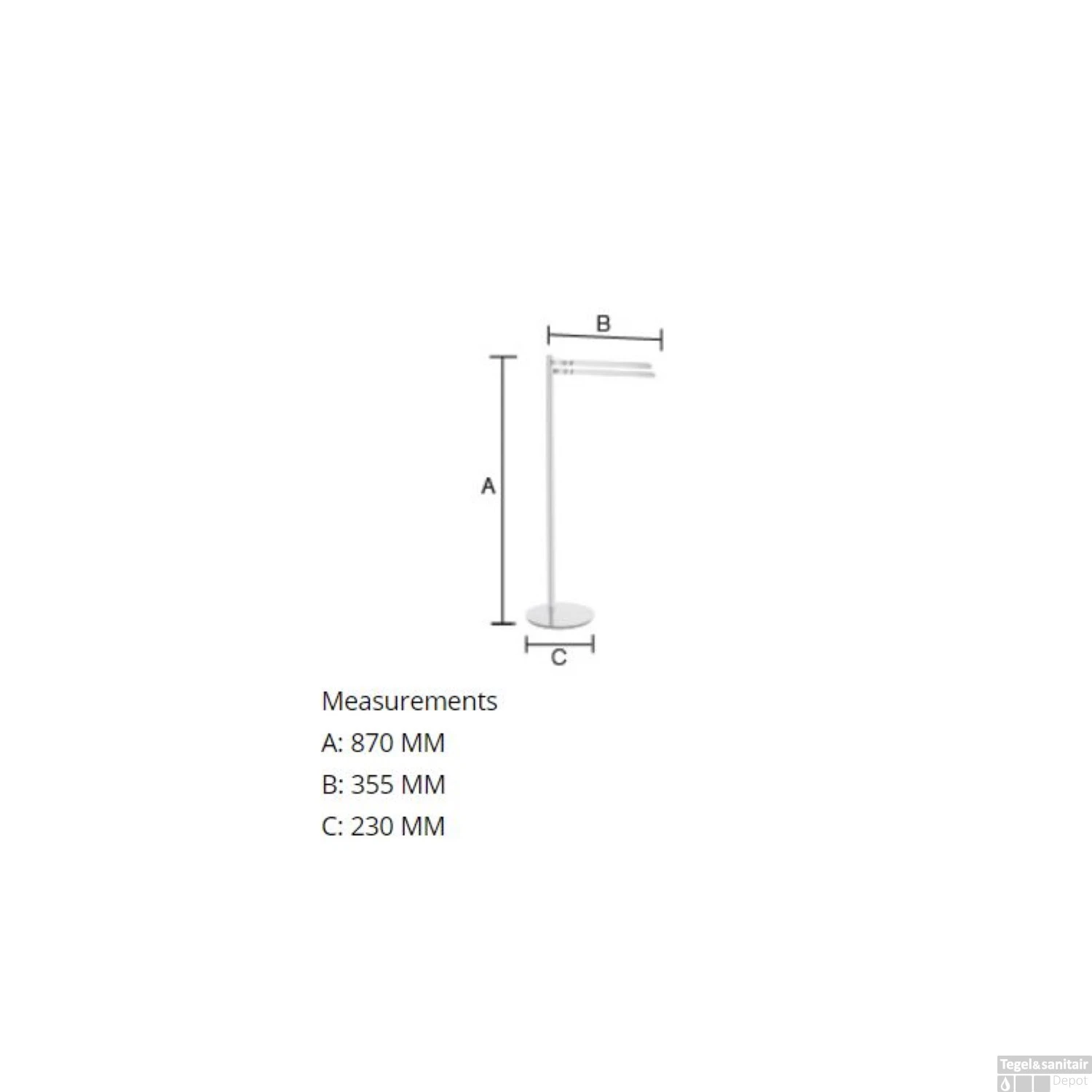 Handdoekhouder Smedbo Outline Vrijstaand Rond 23x87 Cm Chroom 4 Handdoekhouder Smedbo Outline Vrijstaand Rond 23x87 Cm Chroom - Afbeelding 2