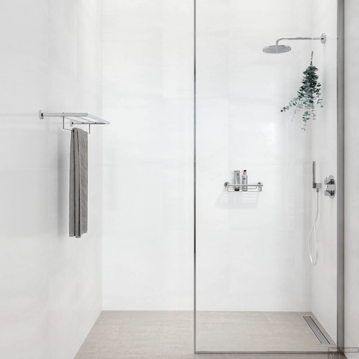 Handdoekrek Geesa Nemox Met Planchet Chroom 6 Handdoekrek Geesa Nemox Met Planchet Chroom - Afbeelding 4