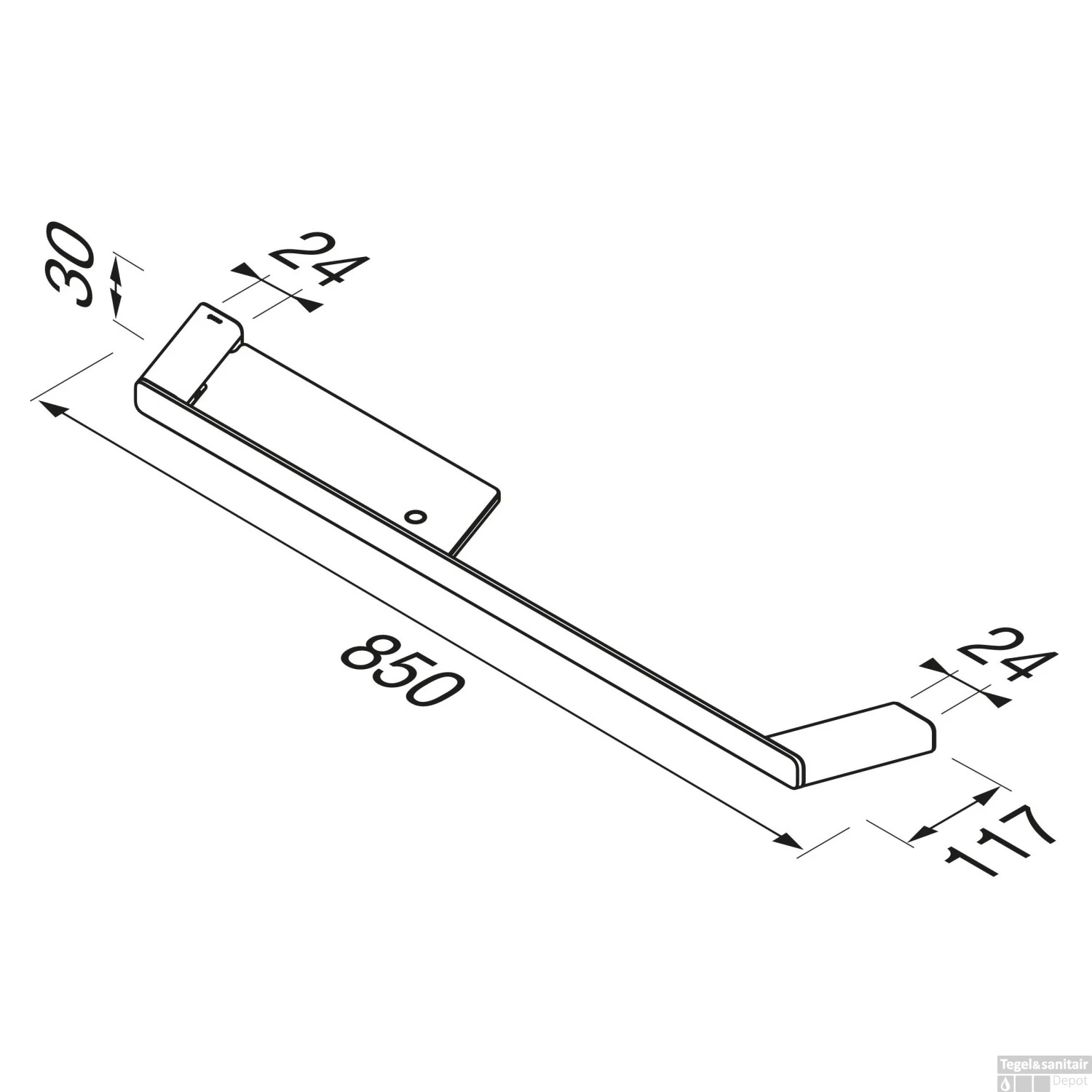 Handdoekrek Met Planchet Geesa Shift Zwart Met Transparant Glas 8 Handdoekrek Met Planchet Geesa Shift Zwart Met Transparant Glas - Afbeelding 6