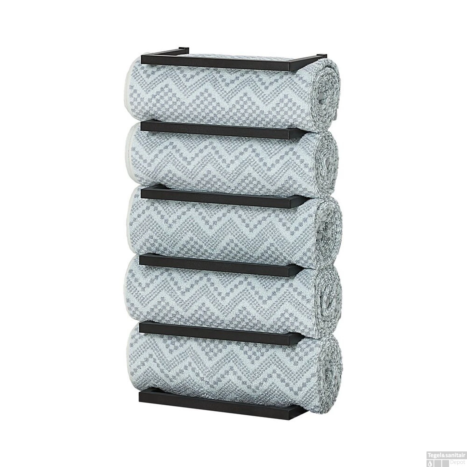 Handdoekrek Sealskin Carré 24x48x12cm Mat Zwart 4 Handdoekrek Sealskin Carré 24x48x12cm Mat Zwart - Afbeelding 2