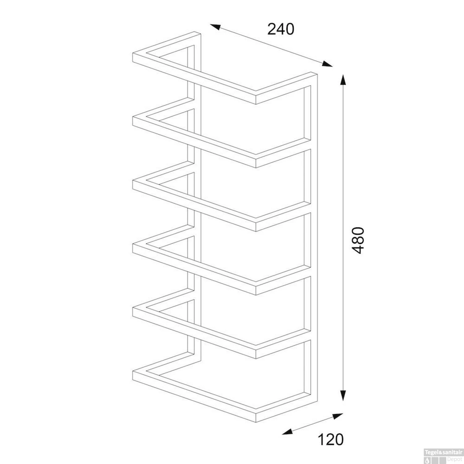 Handdoekrek Sealskin Carré 24x48x12cm Mat Zwart 7 Handdoekrek Sealskin Carré 24x48x12cm Mat Zwart - Afbeelding 5