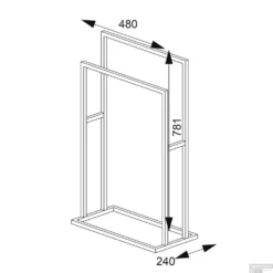 Handdoekrek Sealskin Carré 48x78.5x24cm Vrijstaand Mat Zwart -Goedkope Stijl Baden Winkel handdoekrek sealskin carr 48x78.5x24cm vrijstaand zwart tech
