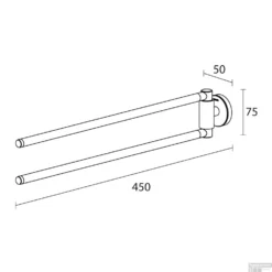 Handdoekrek Tiger Urban 2-Armig Zwart -Goedkope Stijl Baden Winkel handdoekrek tiger urban 2 armig zwart tech