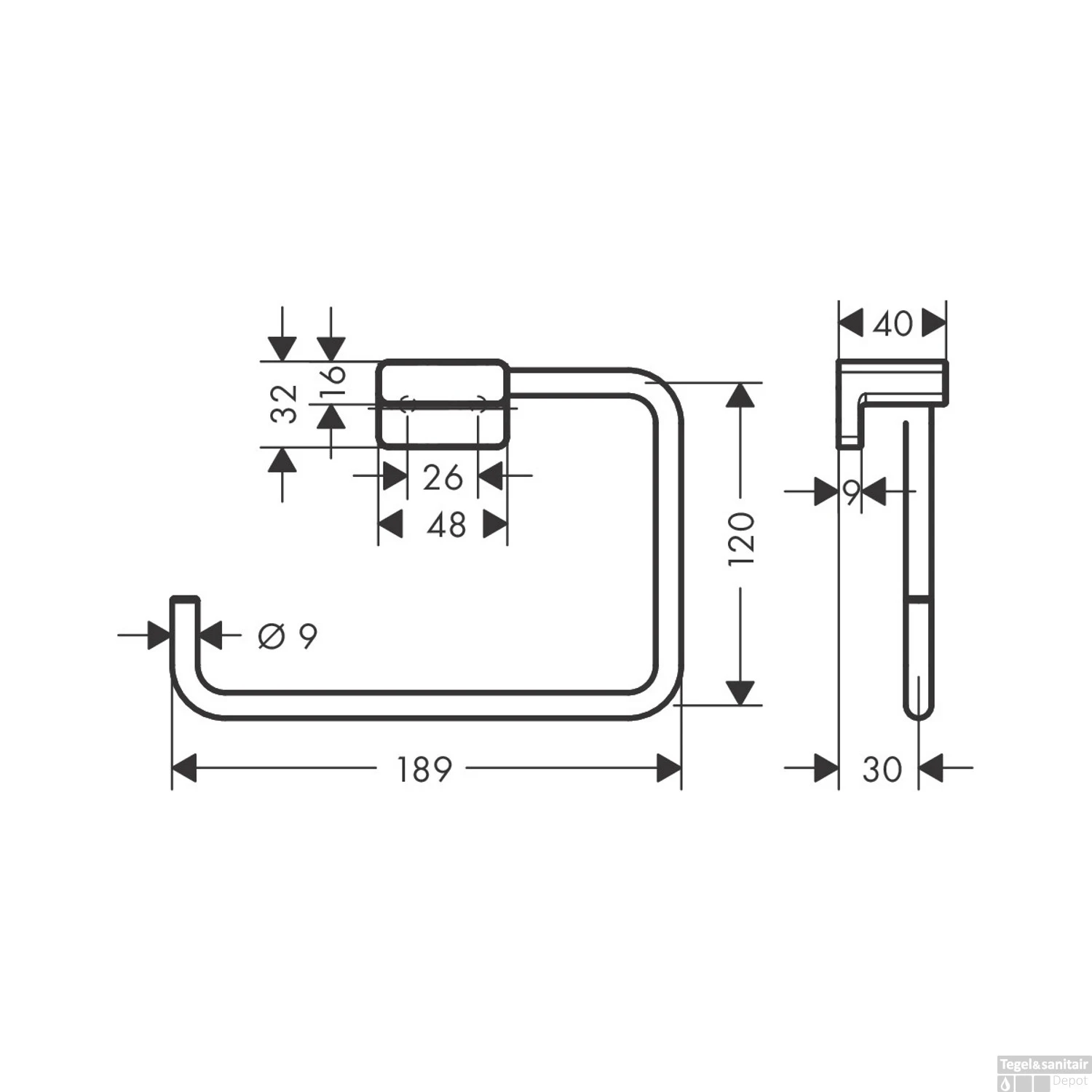 Handdoekring AddStoris HansGrohe Geborsteld Brons 5 Handdoekring AddStoris HansGrohe Geborsteld Brons - Afbeelding 3