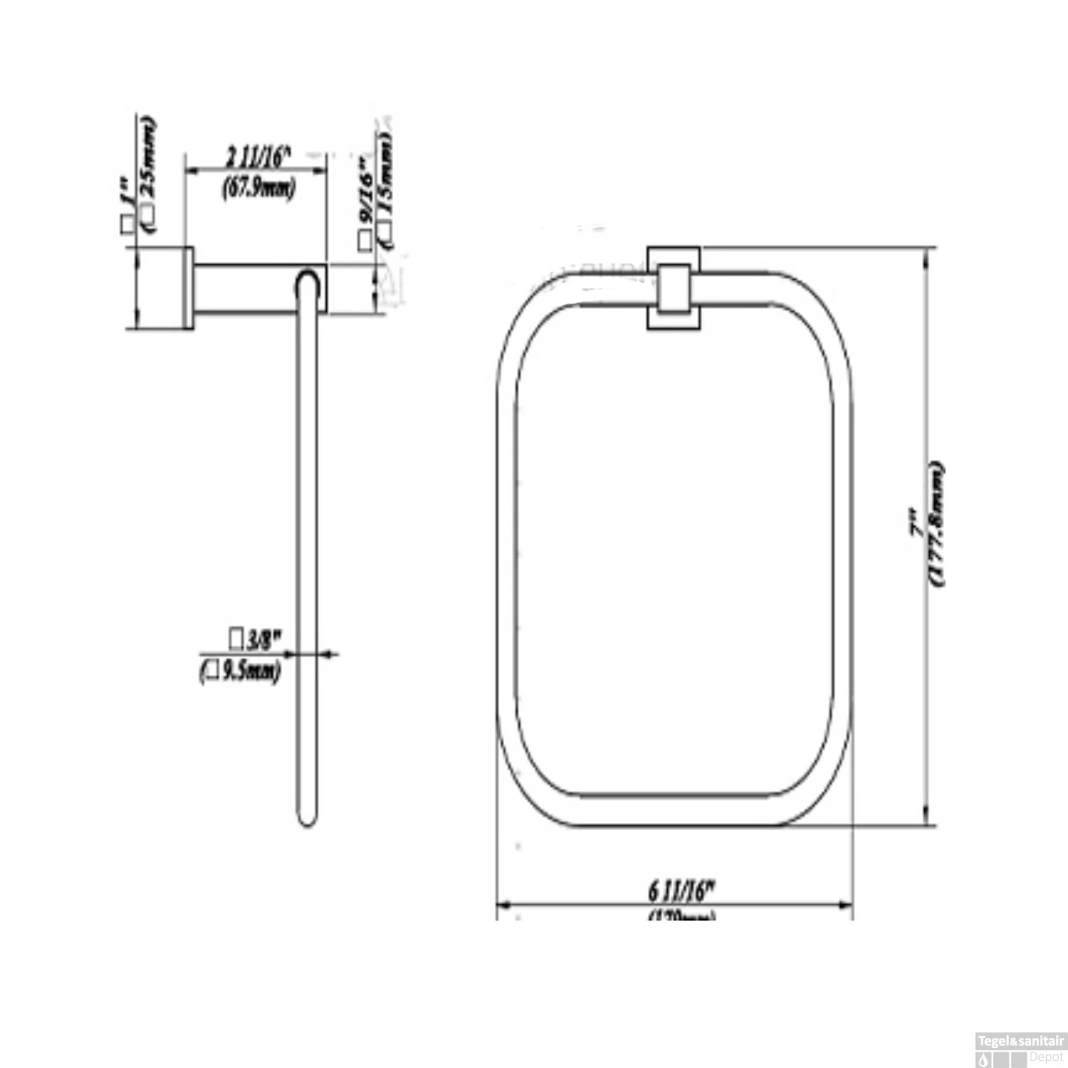 Handdoekring Plieger Cube Chroom 4 Handdoekring Plieger Cube Chroom - Afbeelding 2
