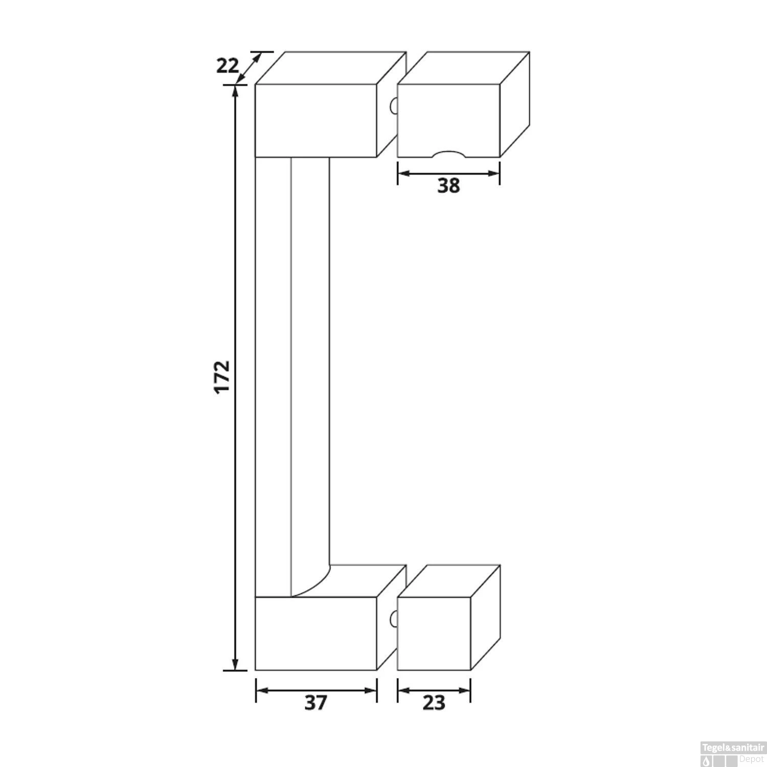 Handgreep Just Creating Voor Draaideuren Chroom 4 Handgreep Just Creating Voor Draaideuren Chroom - Afbeelding 2