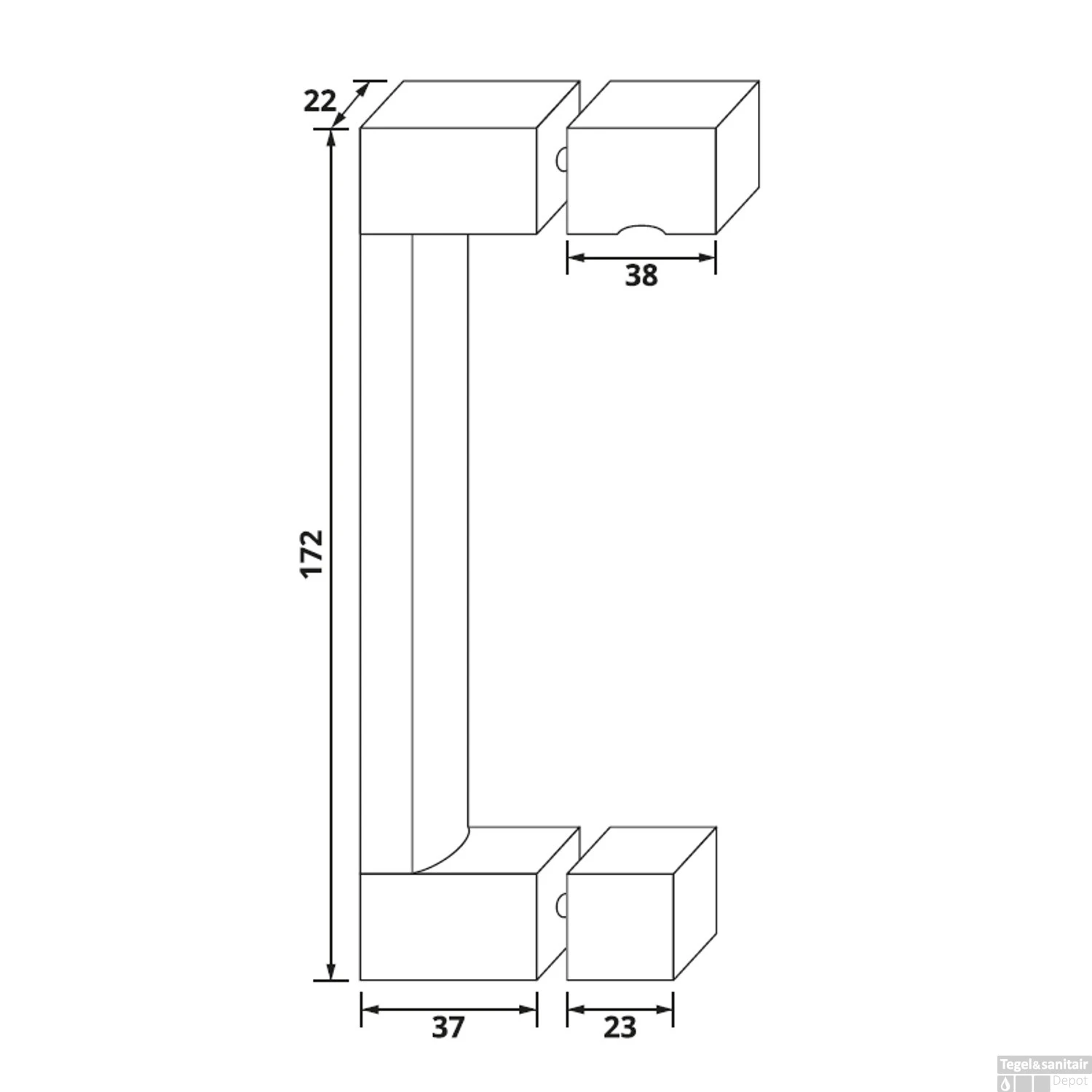 Handgreep Just Creating Voor Draaideuren Goud 4 Handgreep Just Creating Voor Draaideuren Goud - Afbeelding 2